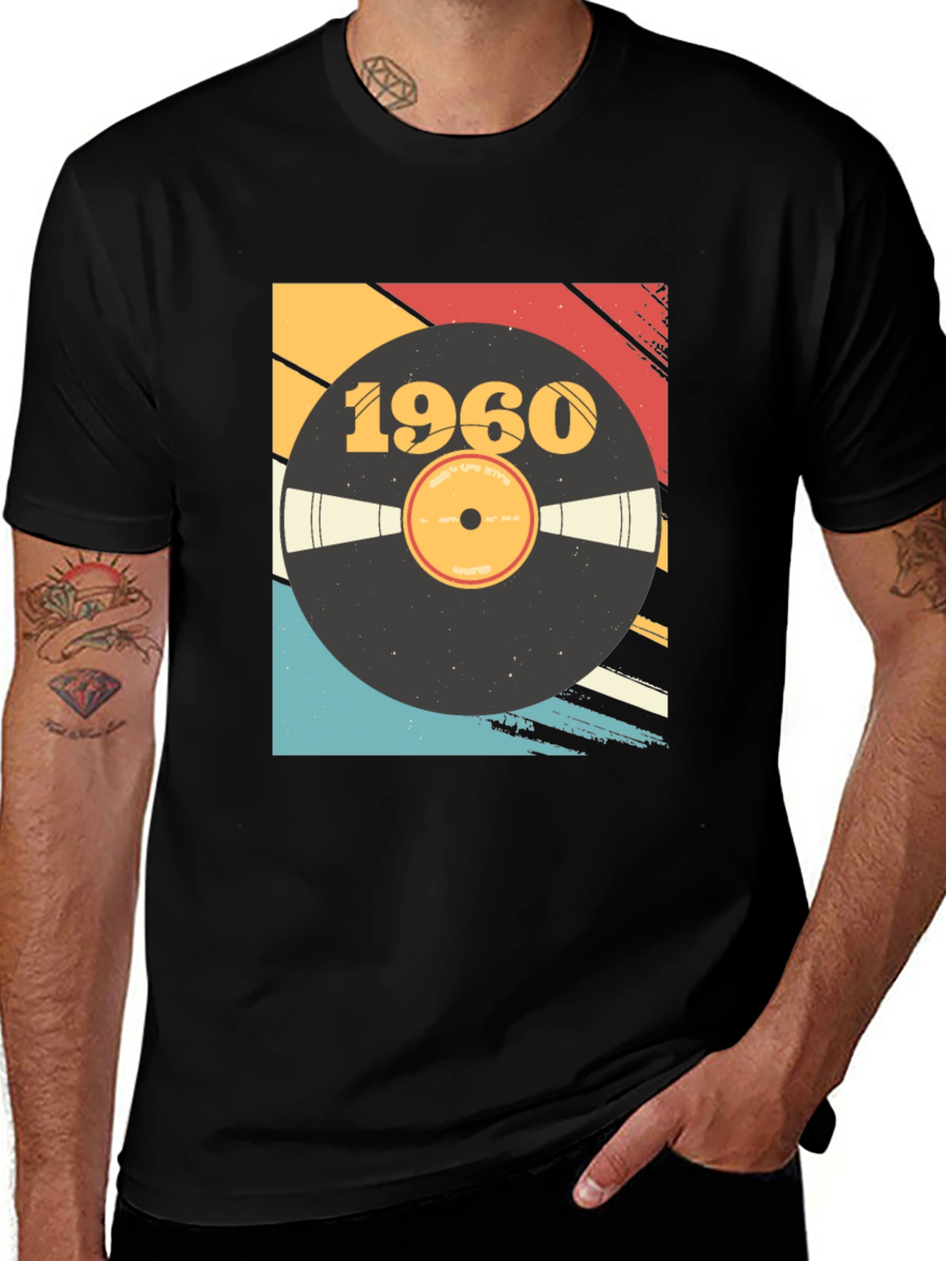 Variant 25 of Retro 1960 Vinyl Record Graphic T-Shirt