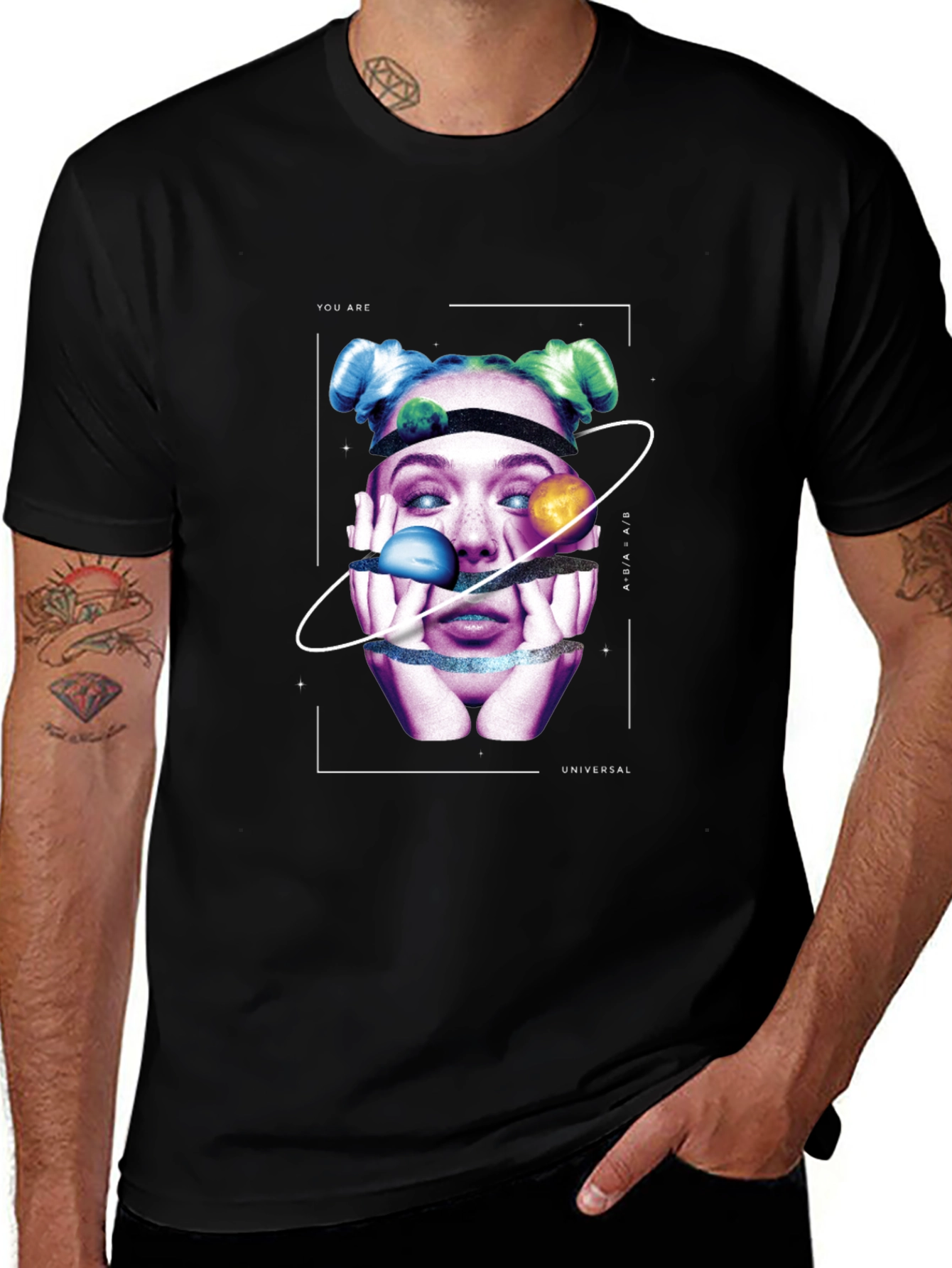 Variant 7 of Cosmic Mind T-Shirt - Universal Design Black Tee