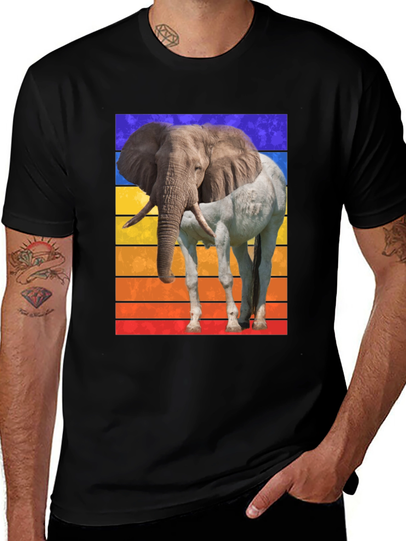 Variant 29 of Elephant-Horse Fusion Graphic Tee