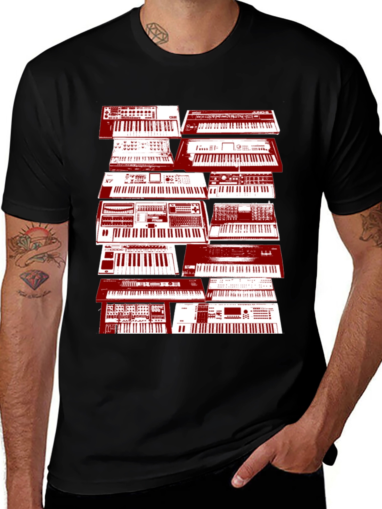 Variant 26 of Keyboard Synthesizer Graphic Tee