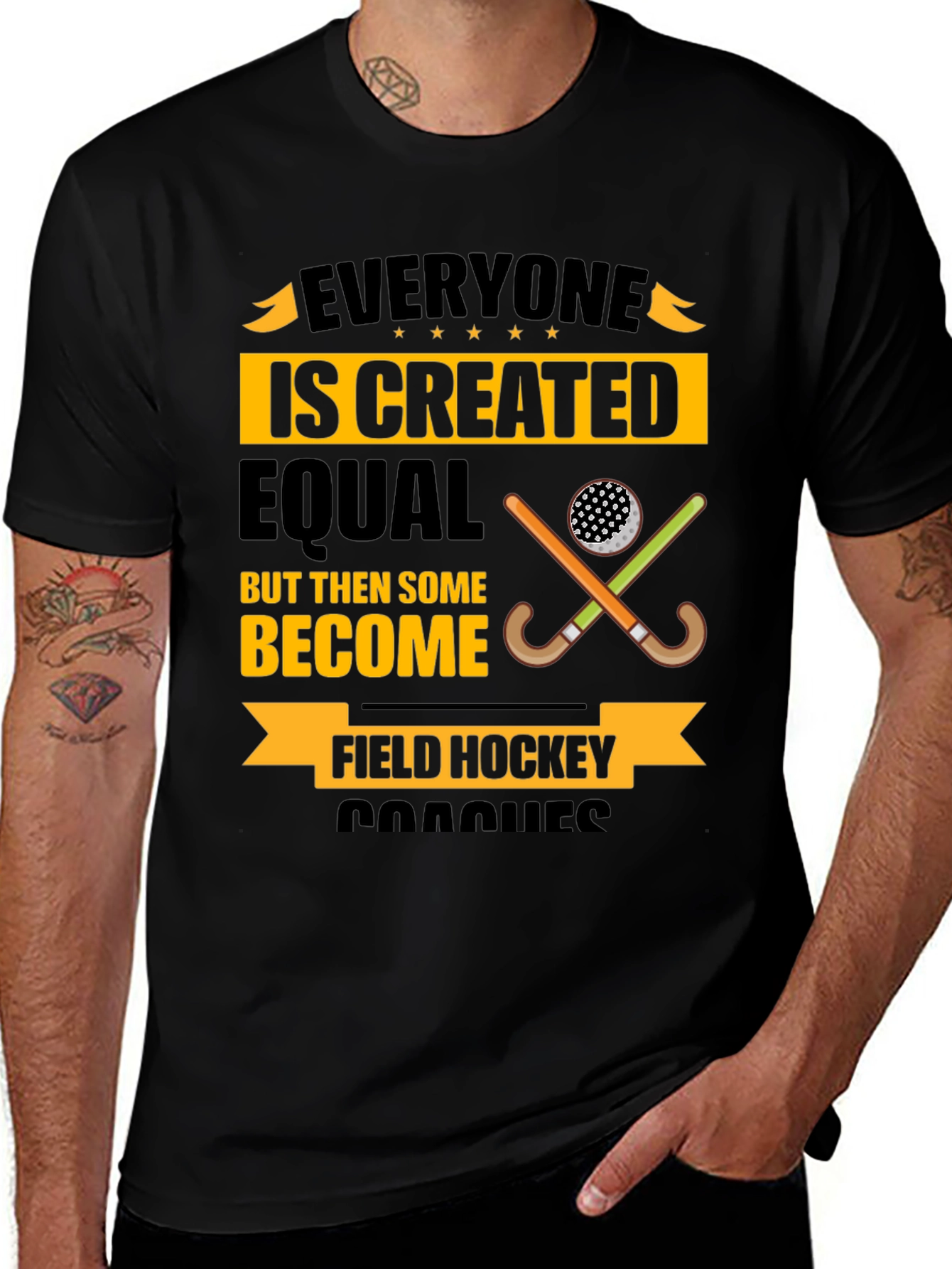 Variant 29 of Field Hockey Coach T-Shirt - Everyone Is Created Equal