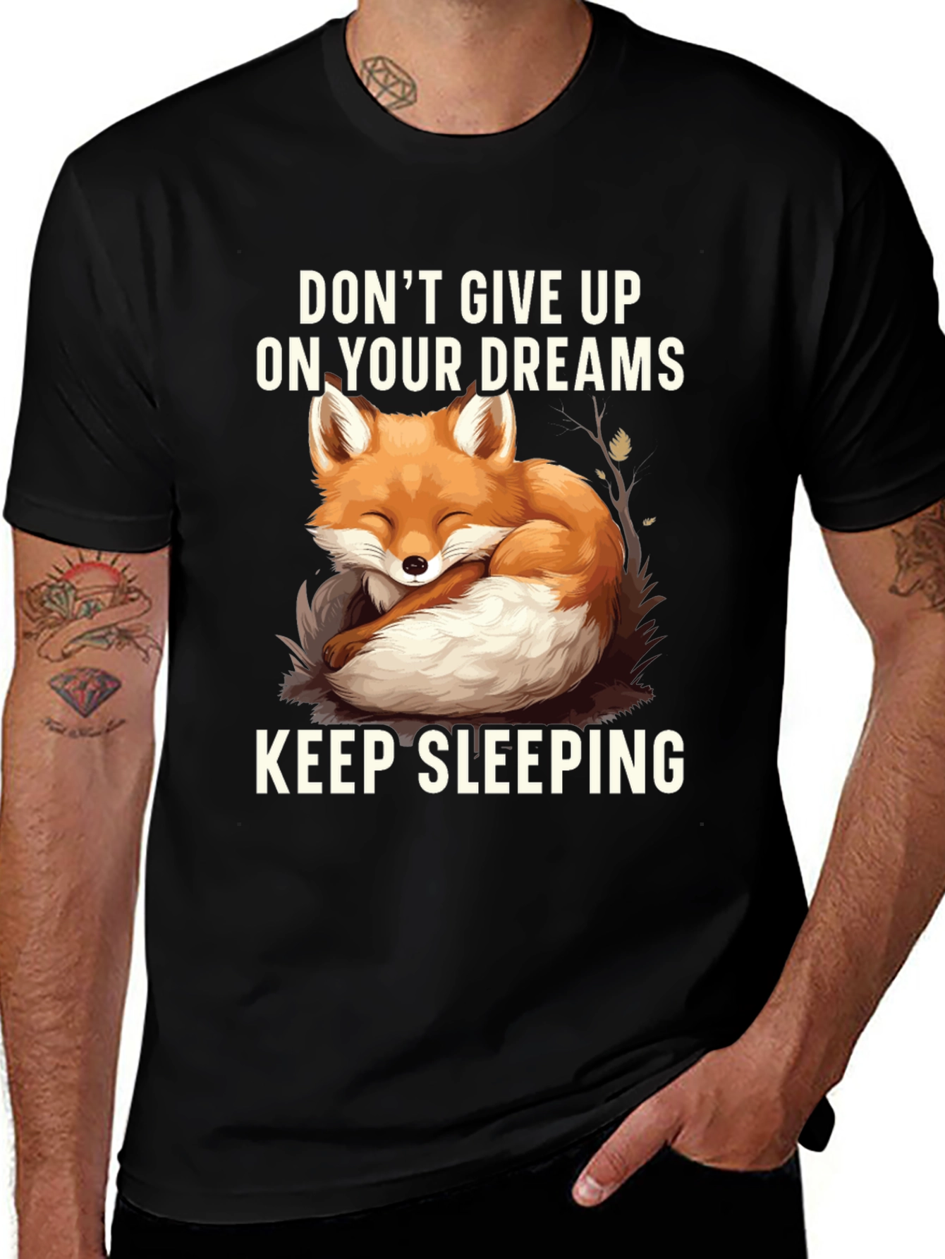 Variant 16 of Dreamer Fox Graphic Tee - Stay Asleep