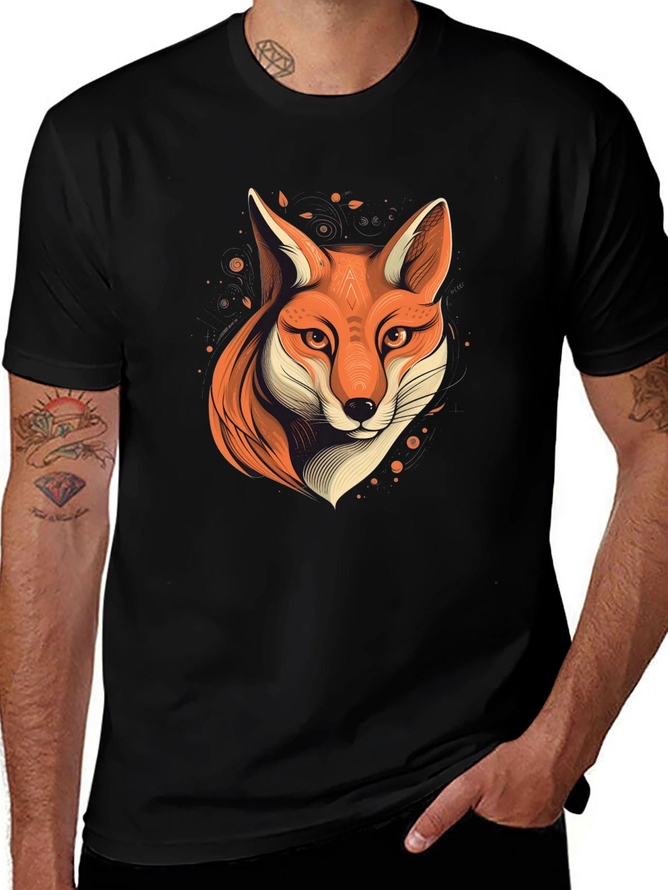 Variant 23 of Fox Graphic Tee - Stylish Men's Black T-Shirt