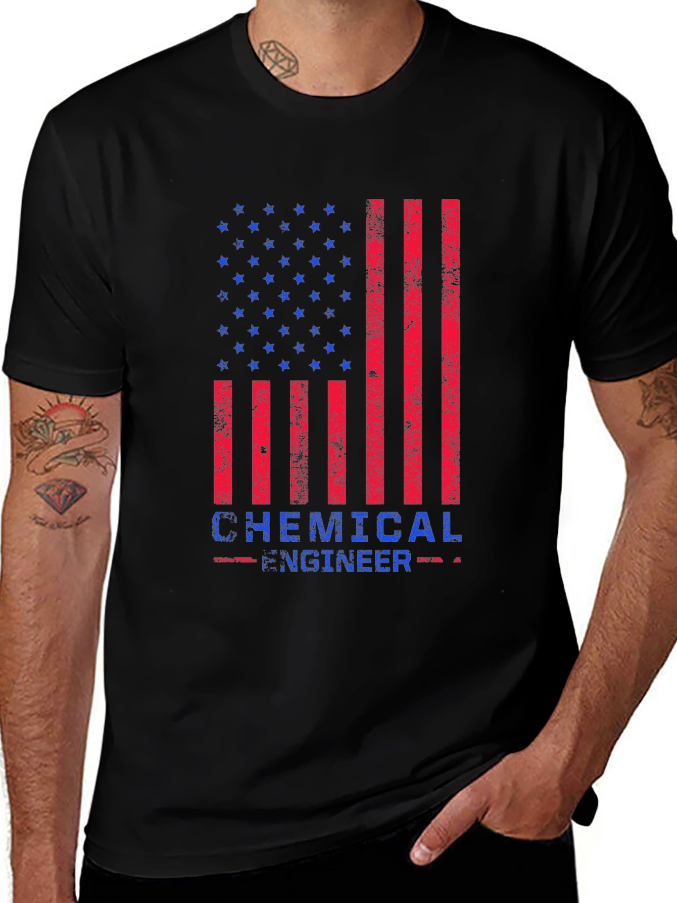 Chemical Engineer American Flag T-Shirt