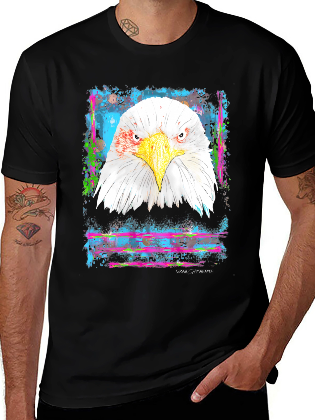 Variant 17 of Eagle Graphic Print Men's Black T-Shirt