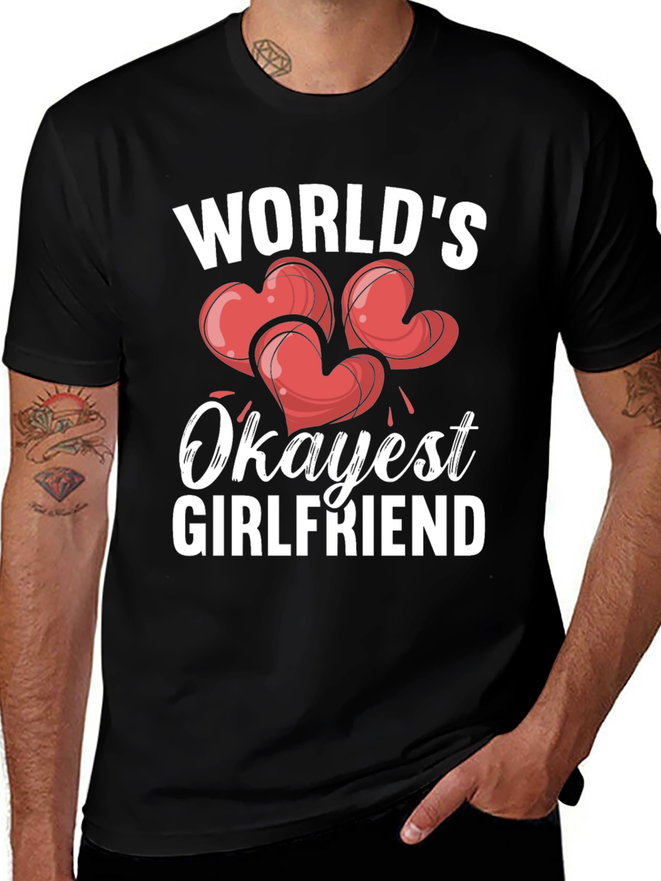 Variant 12 of World's Okayest Girlfriend T-Shirt - Novelty Gift