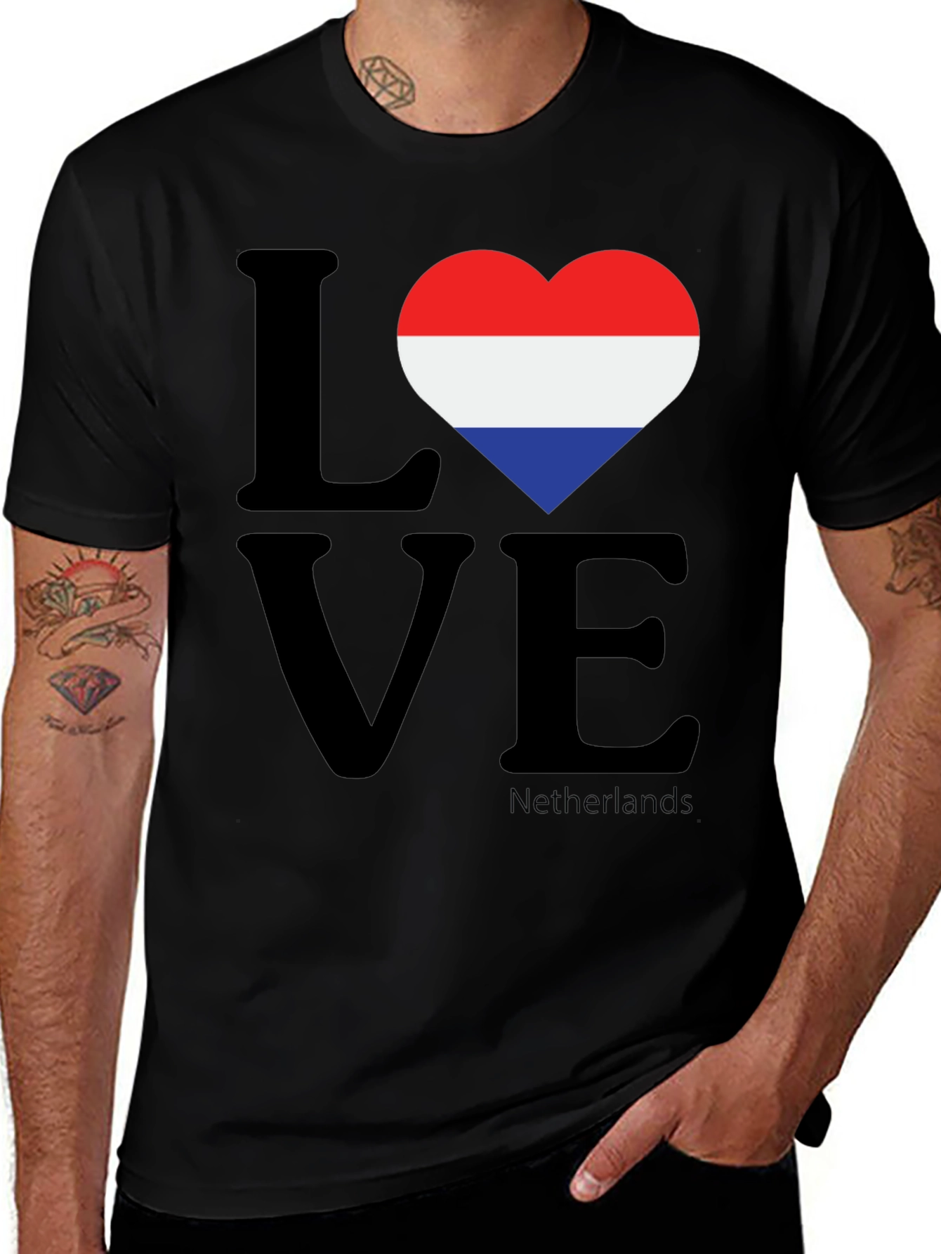 Netherlands Flag Heart T-Shirt