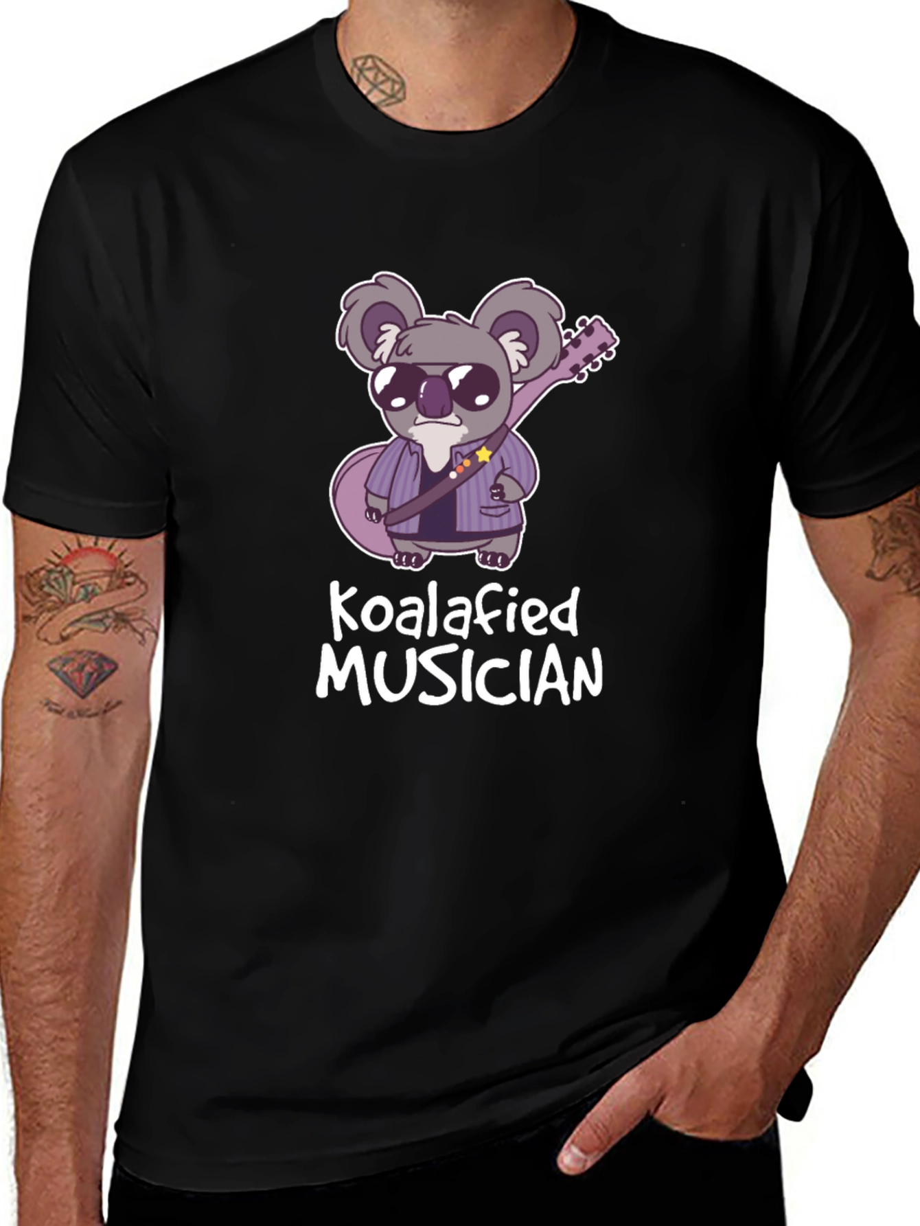 Variant 30 of Koalafied Musician Black T-Shirt