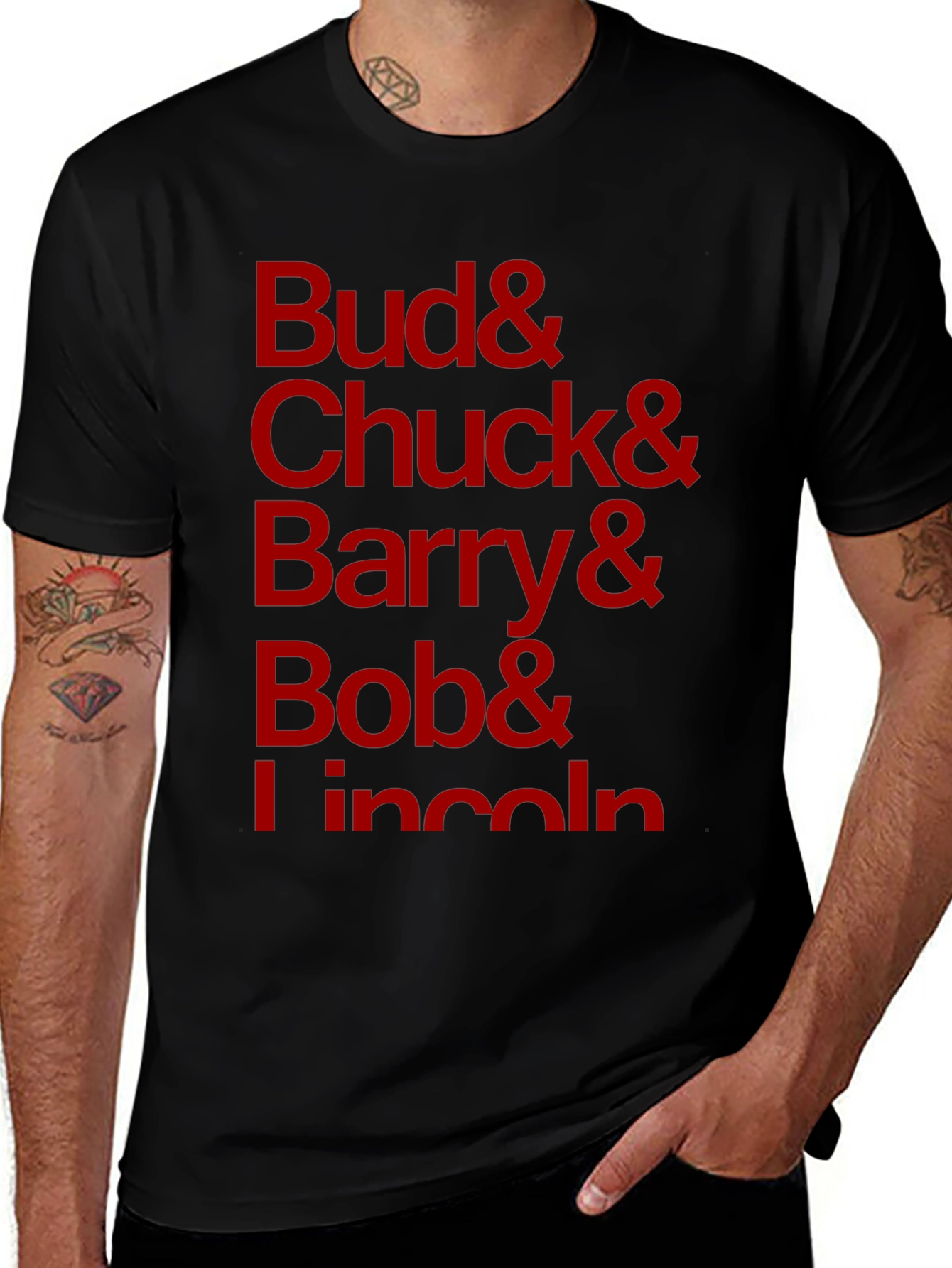 Variant 24 of Bud Chuck Barry Bob Lincoln Black T-Shirt