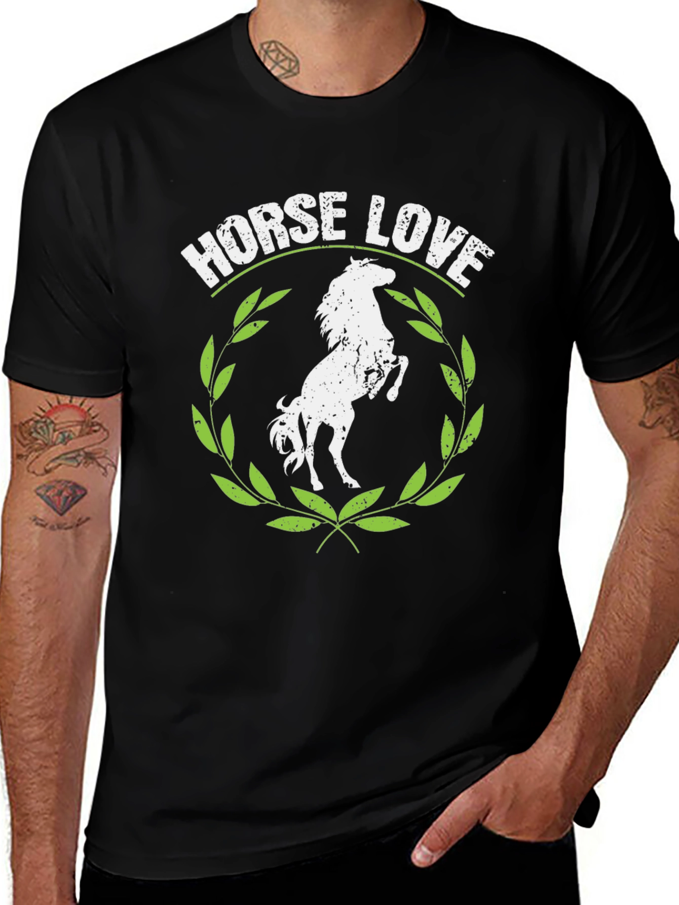 Variant 7 of Horse Love Graphic Tee - Equestrian Black T-Shirt