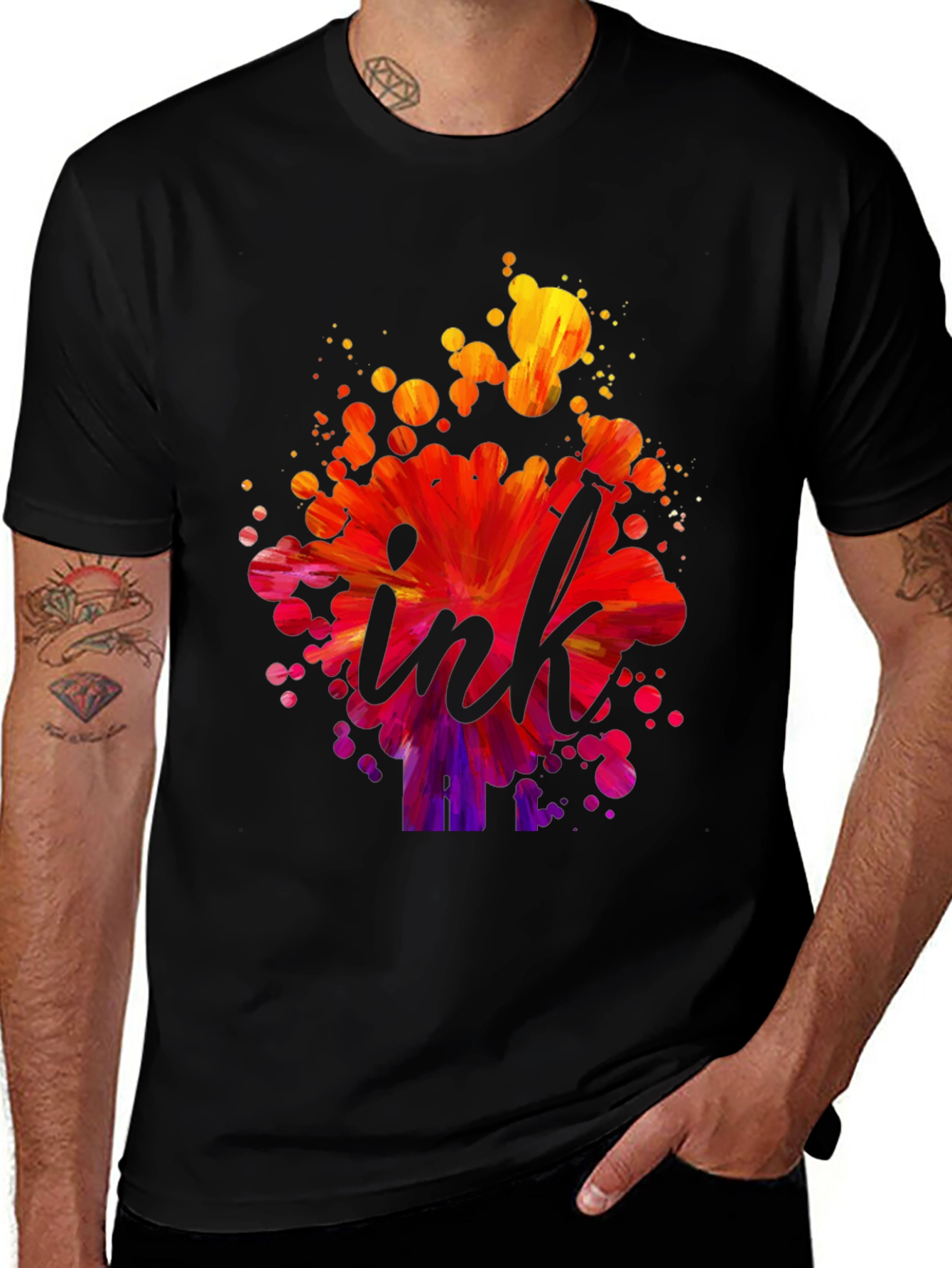 Variant 13 of Ink Splash Graphic Tee - Artistic Design T-Shirt