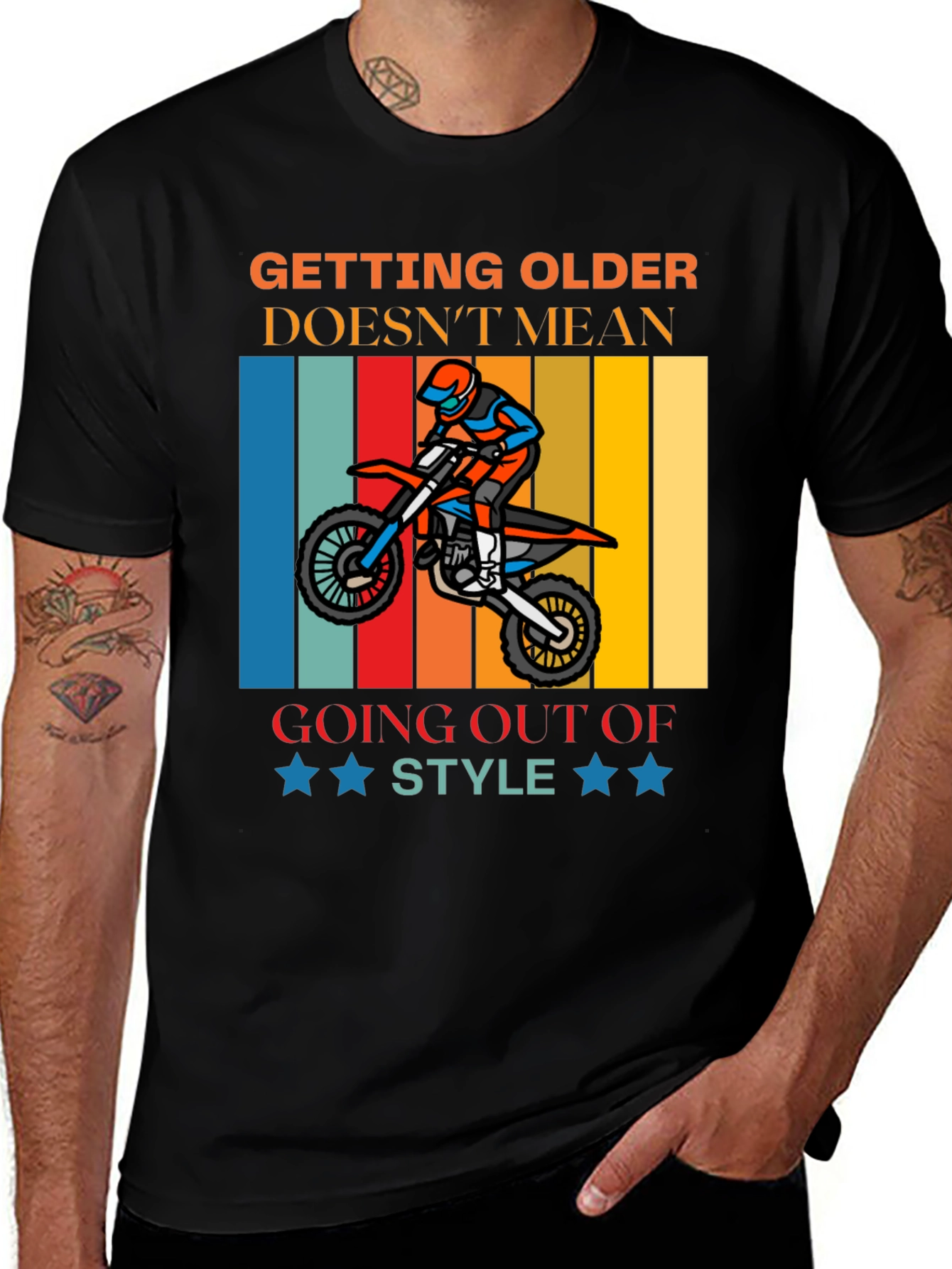 Variant 17 of Getting Older Motocross Graphic T-Shirt