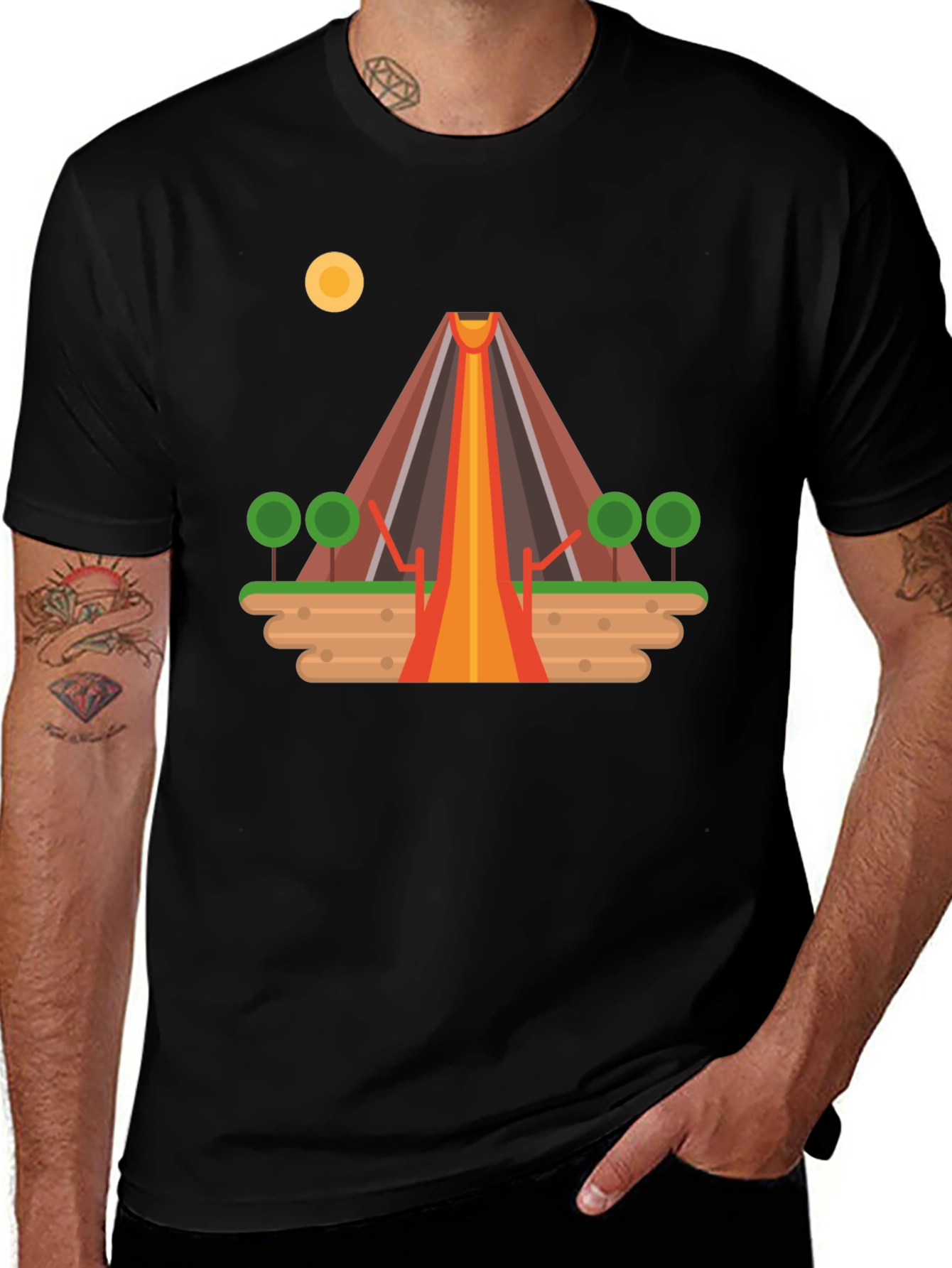 Variant 18 of Volcano Graphic Tee - Black T-Shirt
