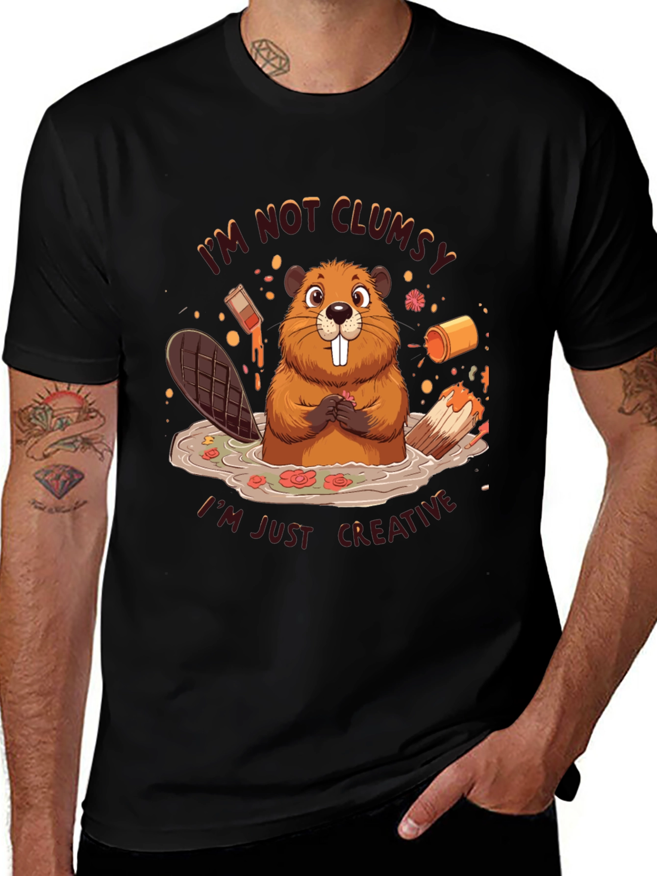 Variant 17 of Creative Beaver T-Shirt - Funny Graphic Tee