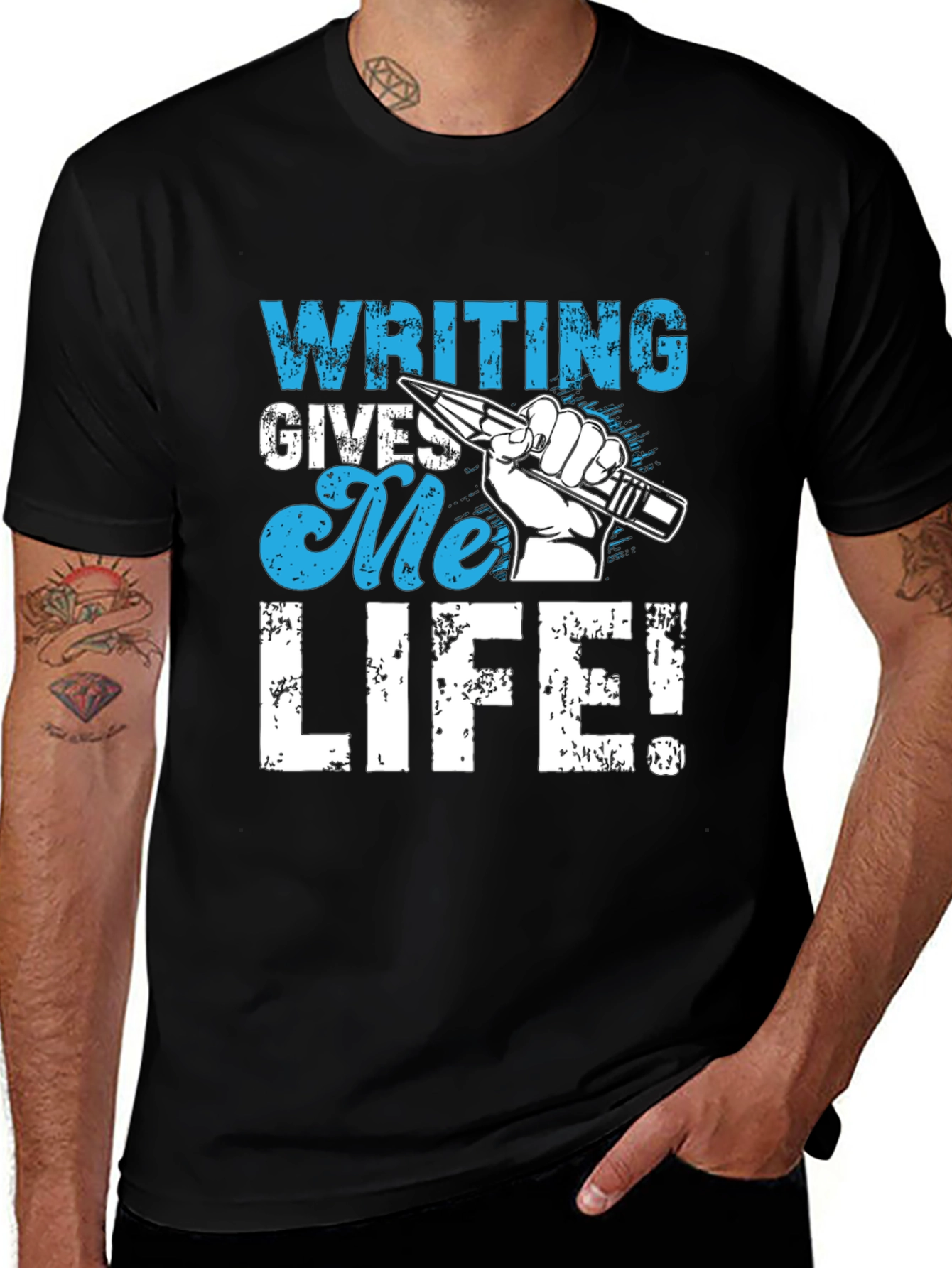 Variant 20 of Writing Gives Me Life T-Shirt - Writer's Tee