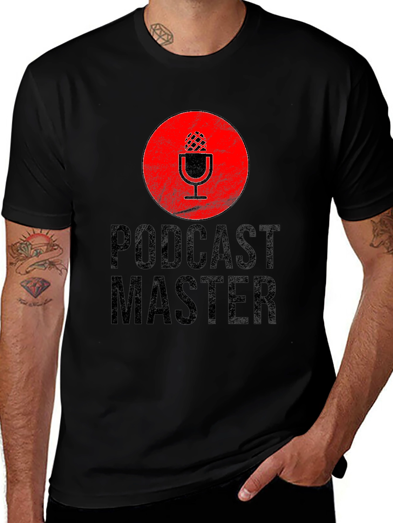 Variant 22 of Podcast Master Black Graphic T-Shirt