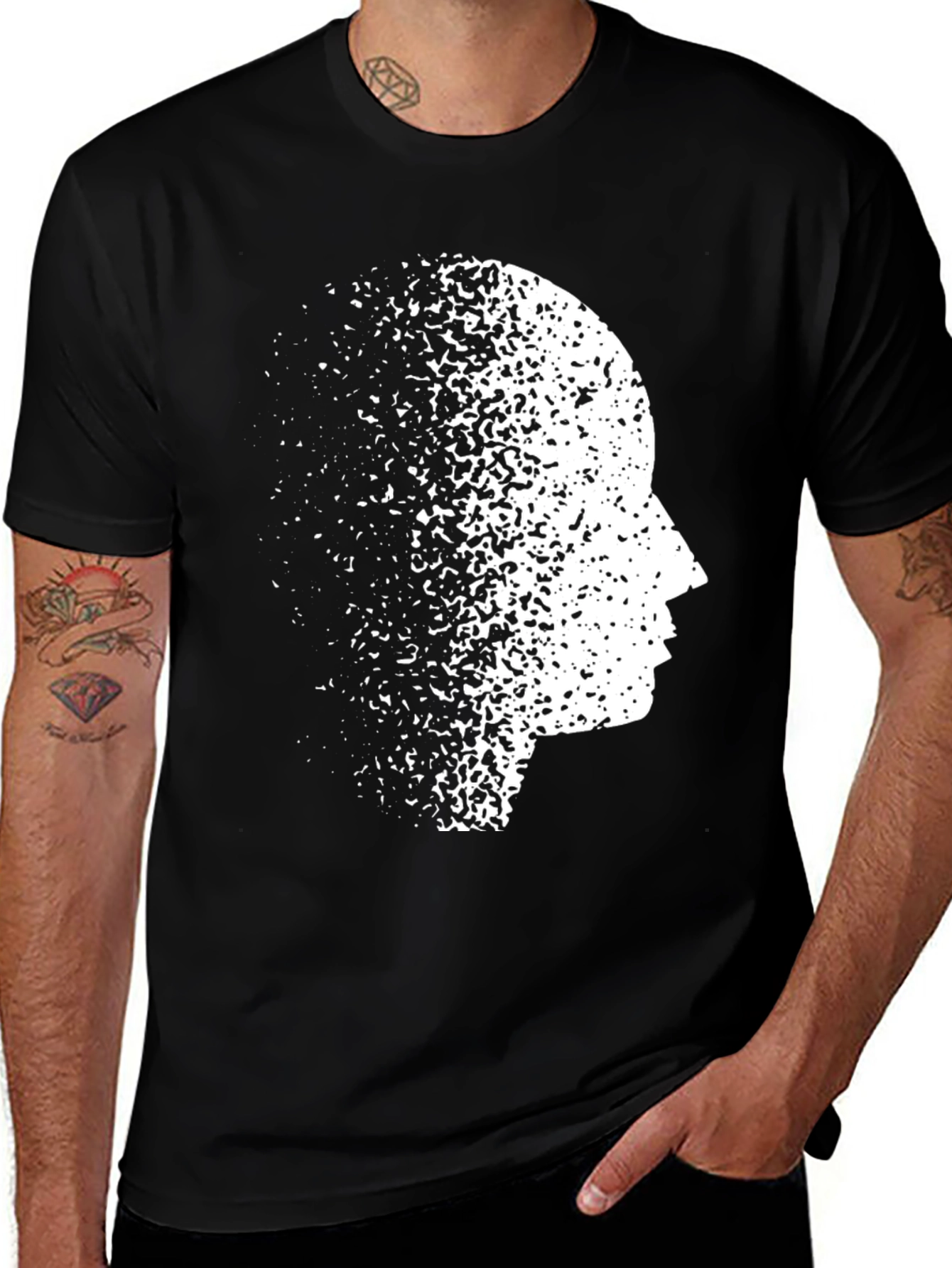 Variant 7 of Mind Dissolve Graphic Tee - Black Casual T-Shirt