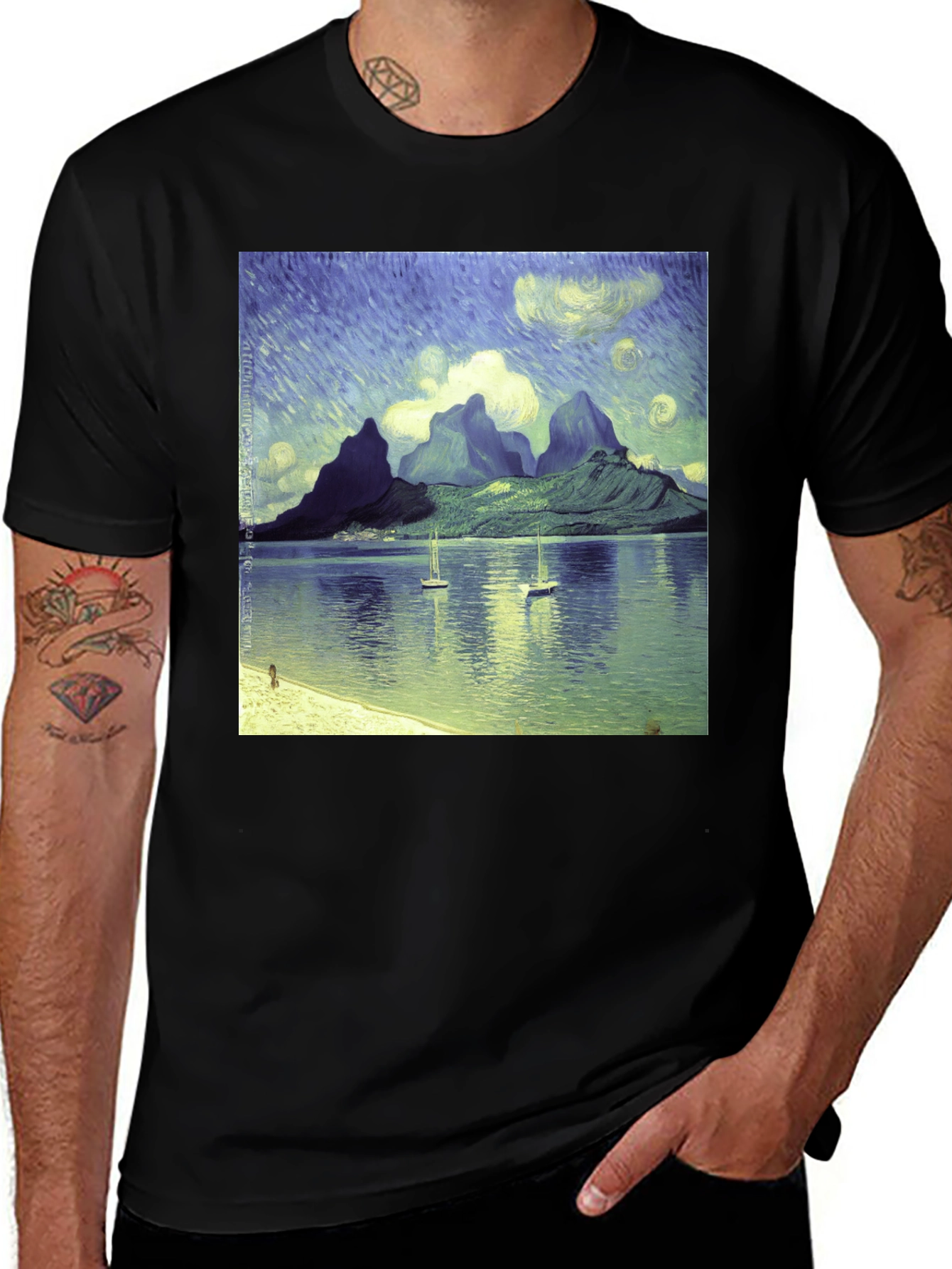 Van Gogh Style Bora Bora T-Shirt