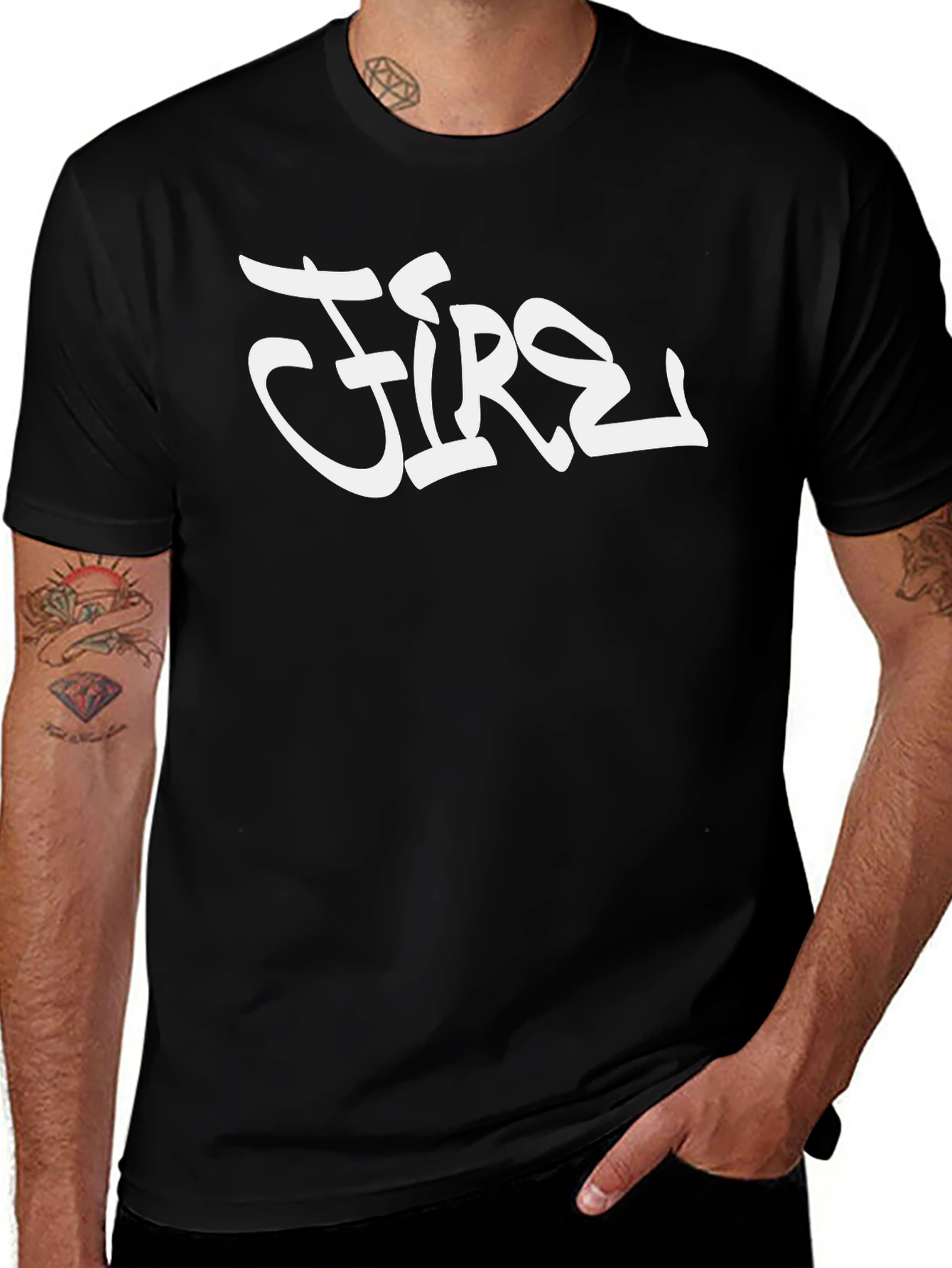 Variant 16 of Fire Graphic Black T-Shirt