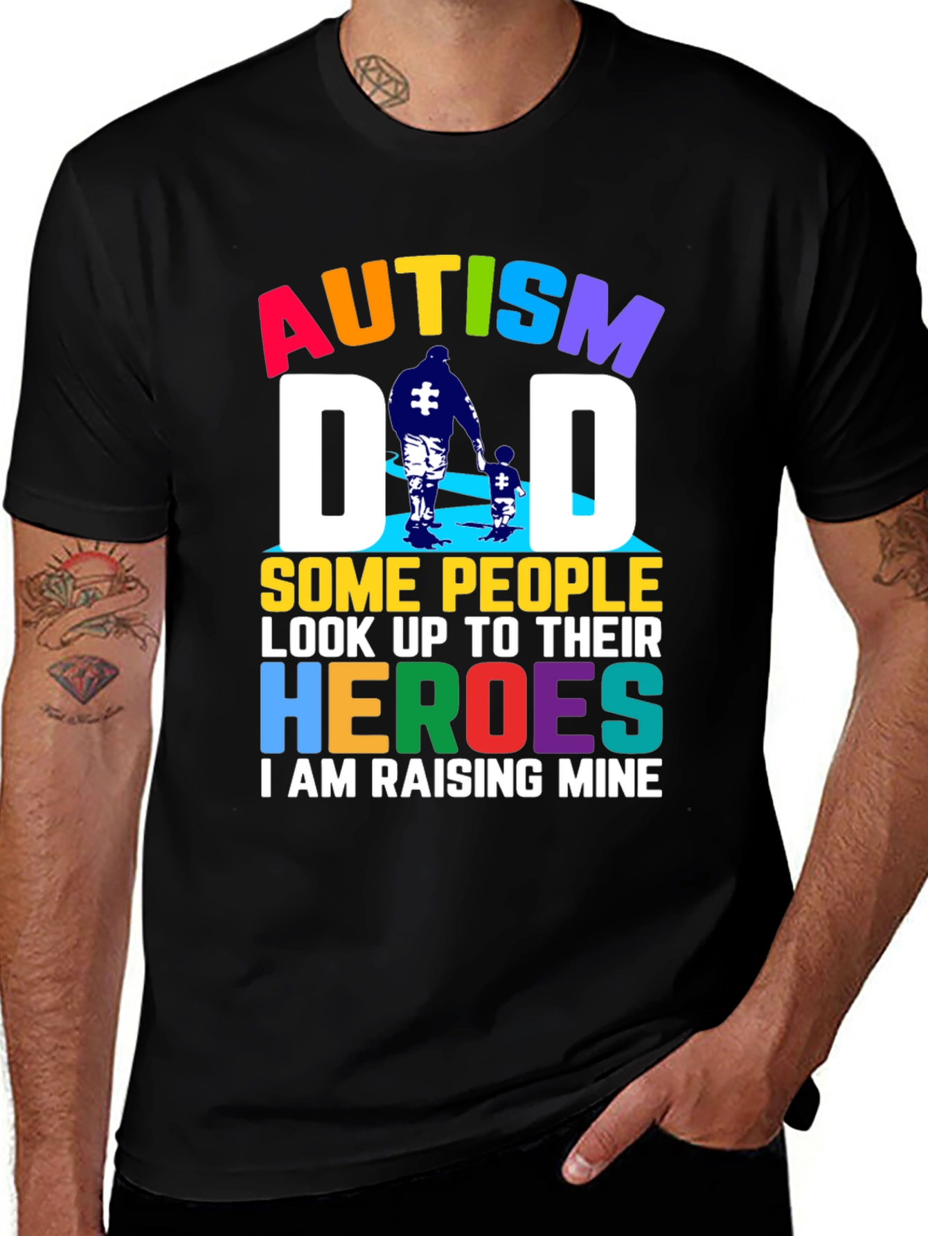Variant 19 of Autism Dad Hero T-Shirt