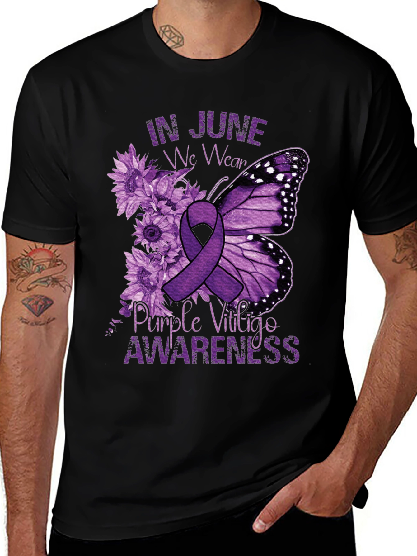 Variant 2 of Purple Vitiligo Awareness T-Shirt