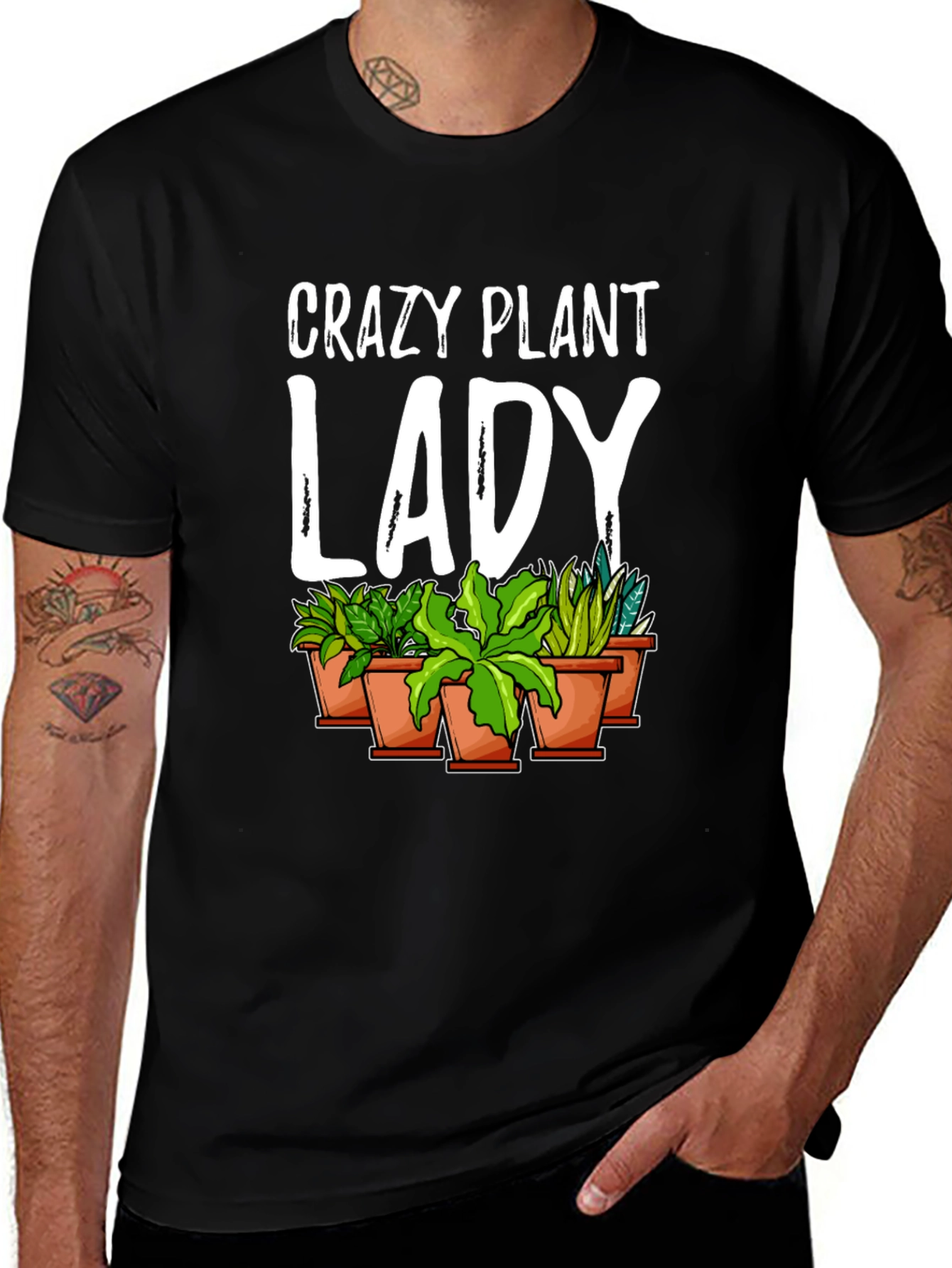 Crazy Plant Lady Graphic Tee - Black