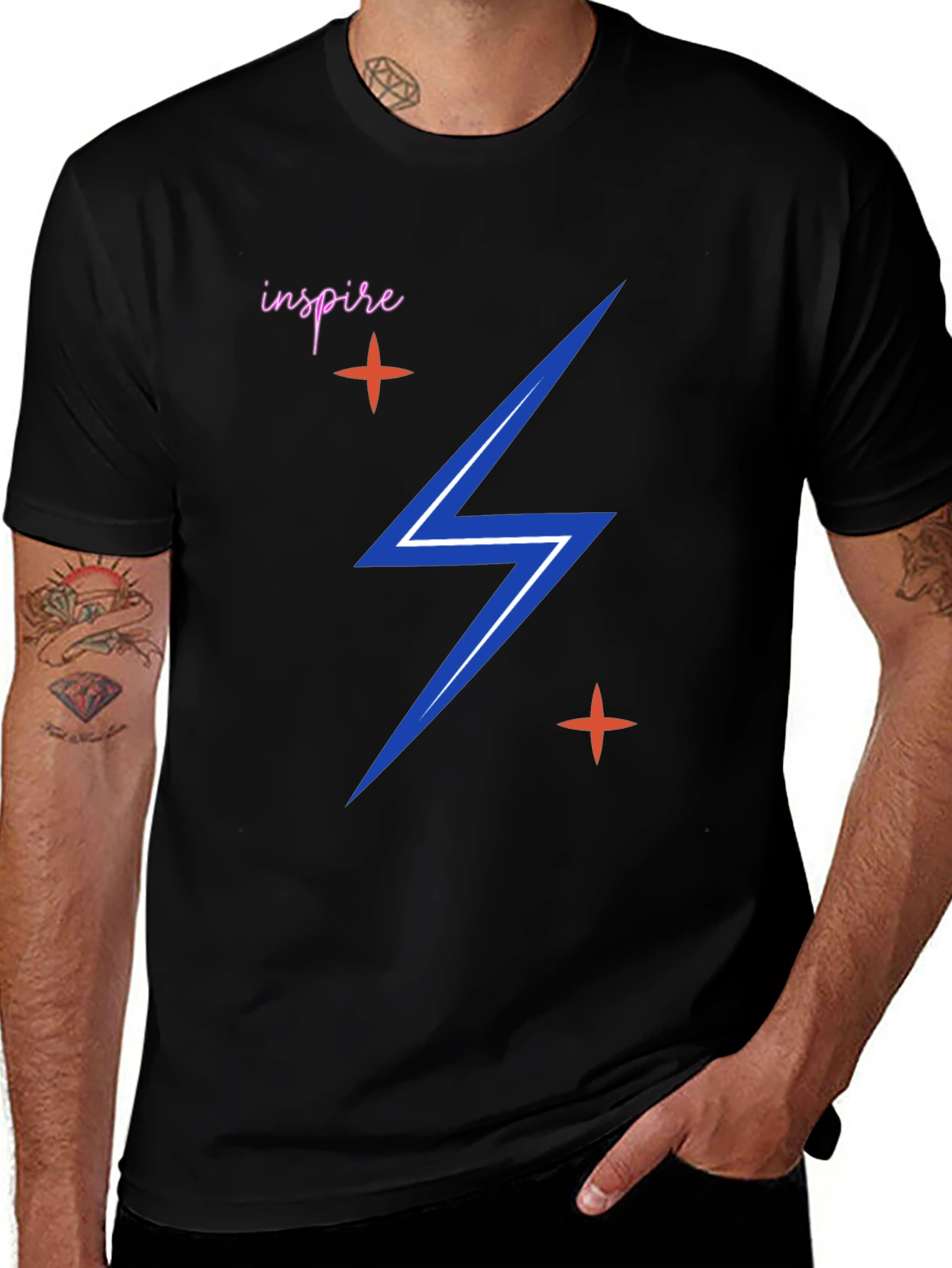 Inspire Lightning Bolt Black T-Shirt