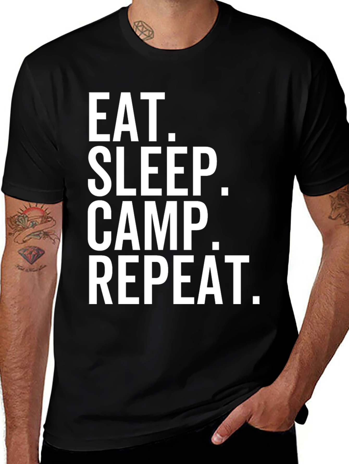 Variant 22 of Eat Sleep Camp Repeat T-Shirt - Camping Life Tee