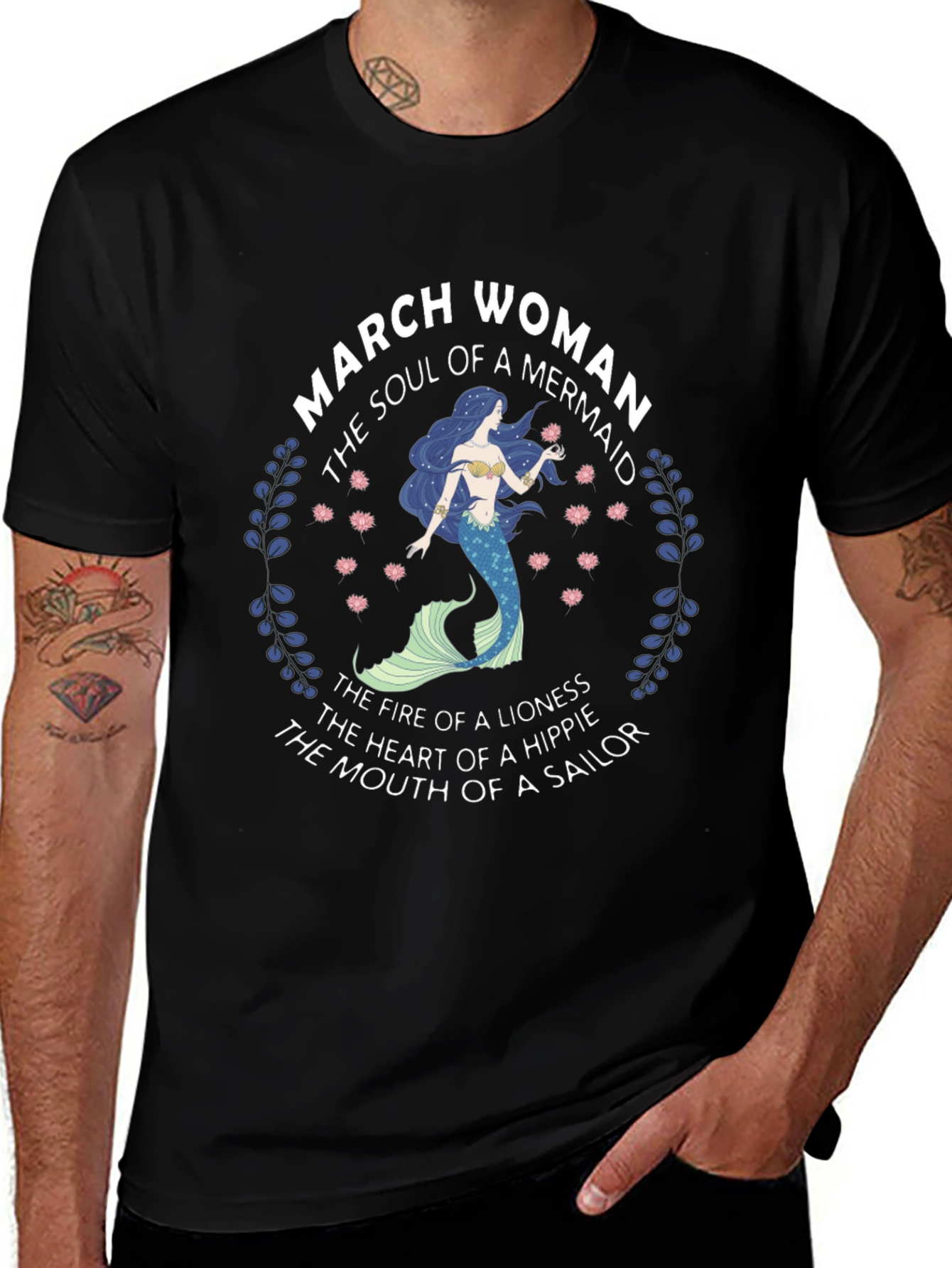 March Woman Mermaid T-Shirt - Soul of a Mermaid