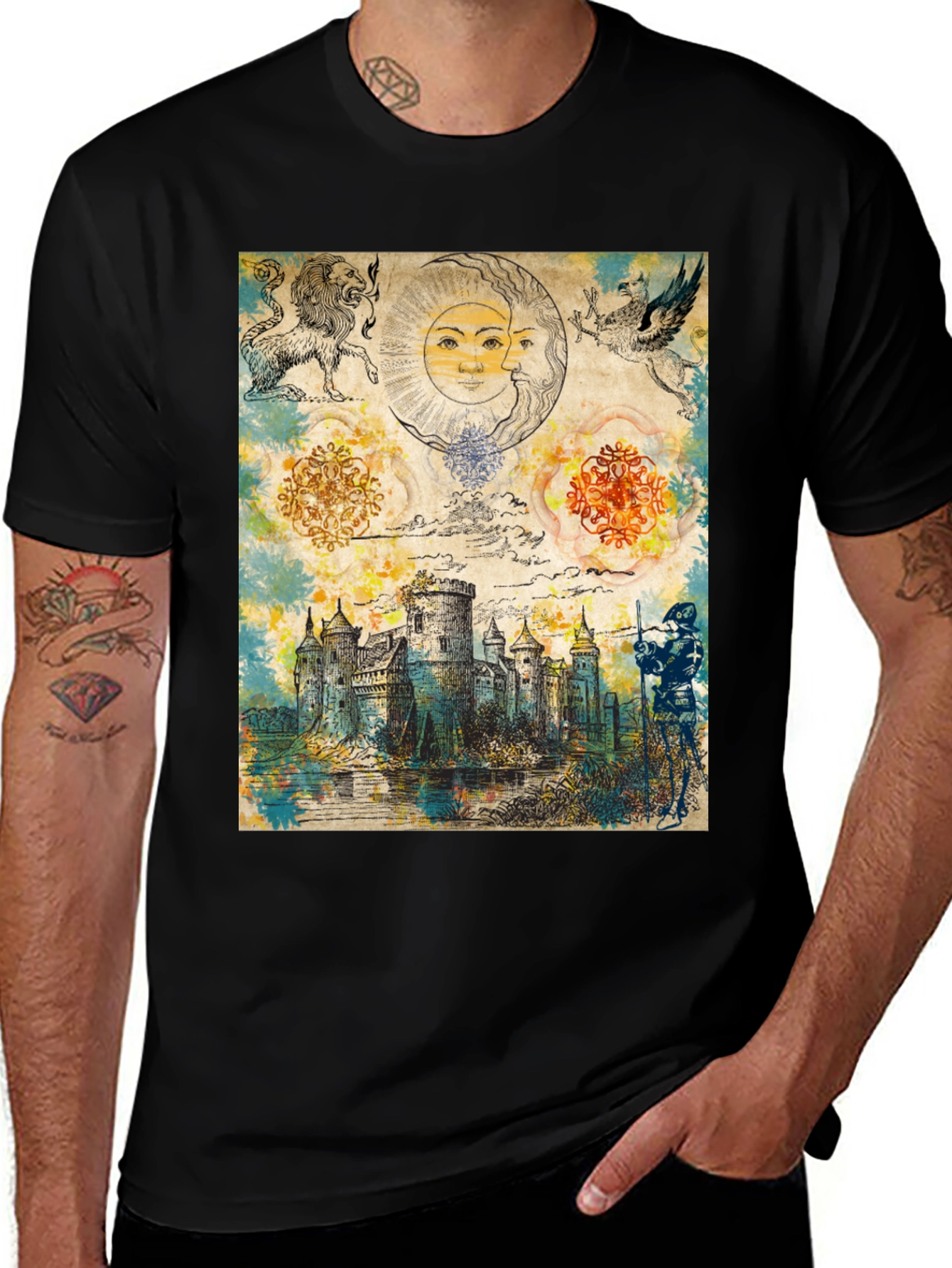 Medieval Castle Graphic Tee - Unique Fantasy Design