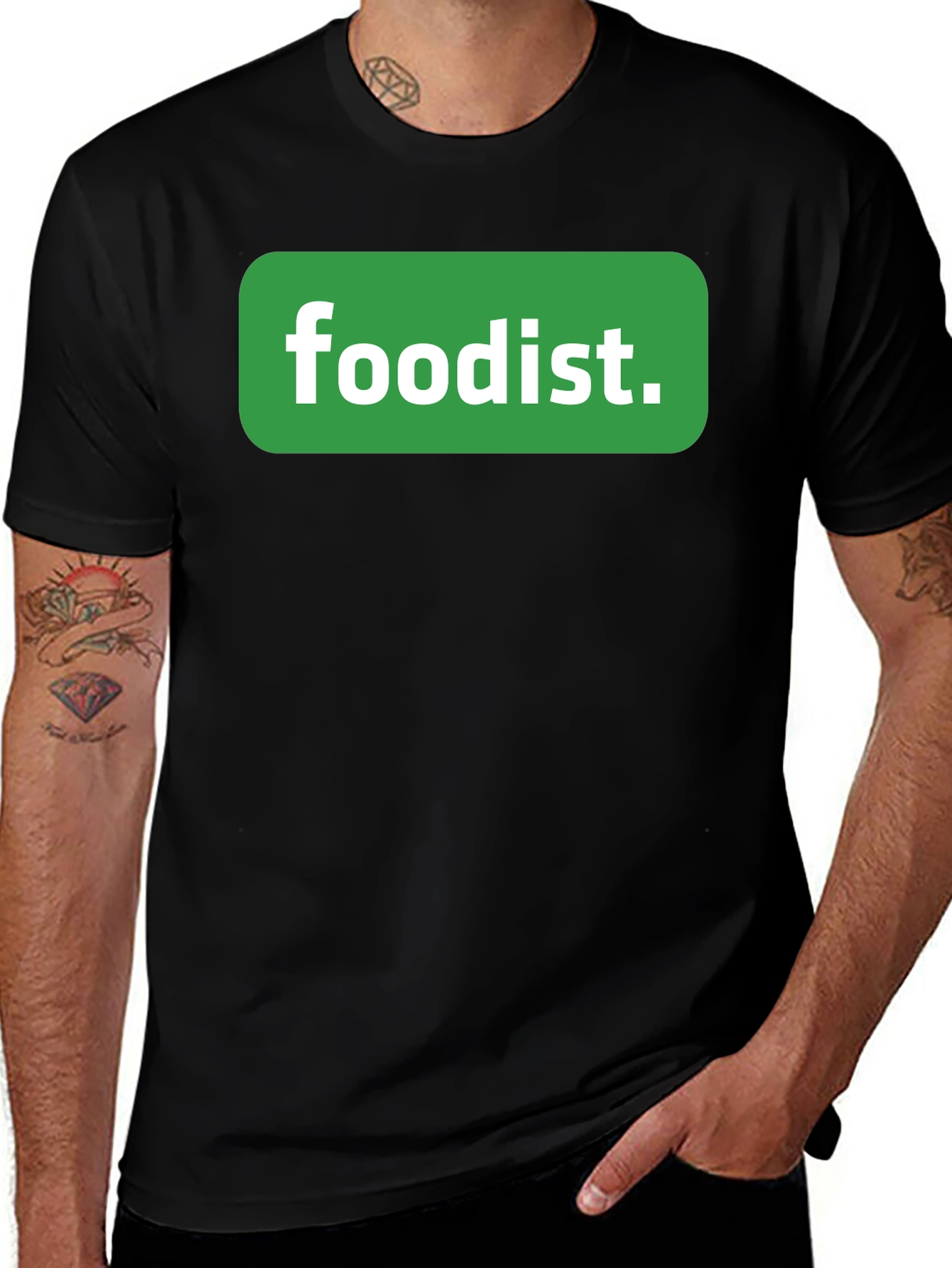 Variant 23 of Foodist T-Shirt - Black Cotton Blend Casual Tee