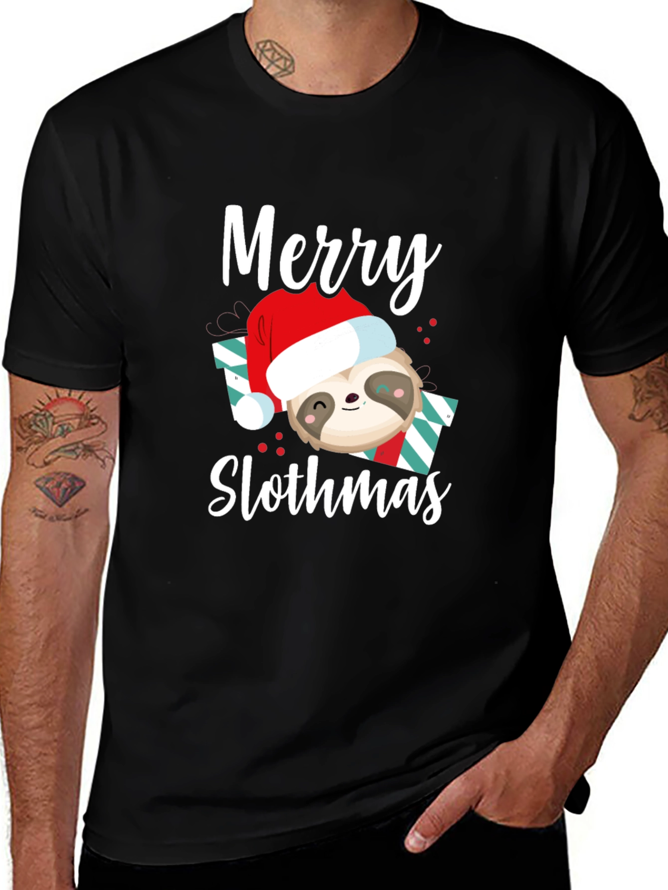Variant 19 of Merry Slothmas T-Shirt - Holiday Sloth Tee