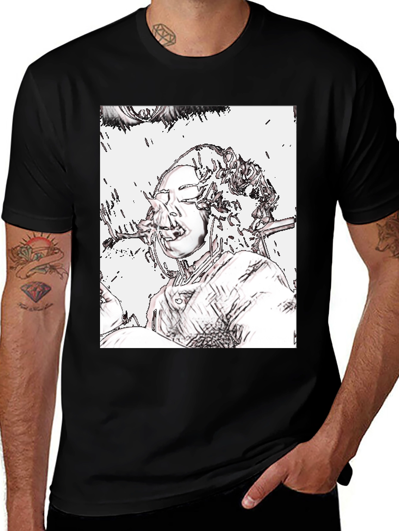 Variant 2 of Edgy Graphic Tee - Unique Artistic Design