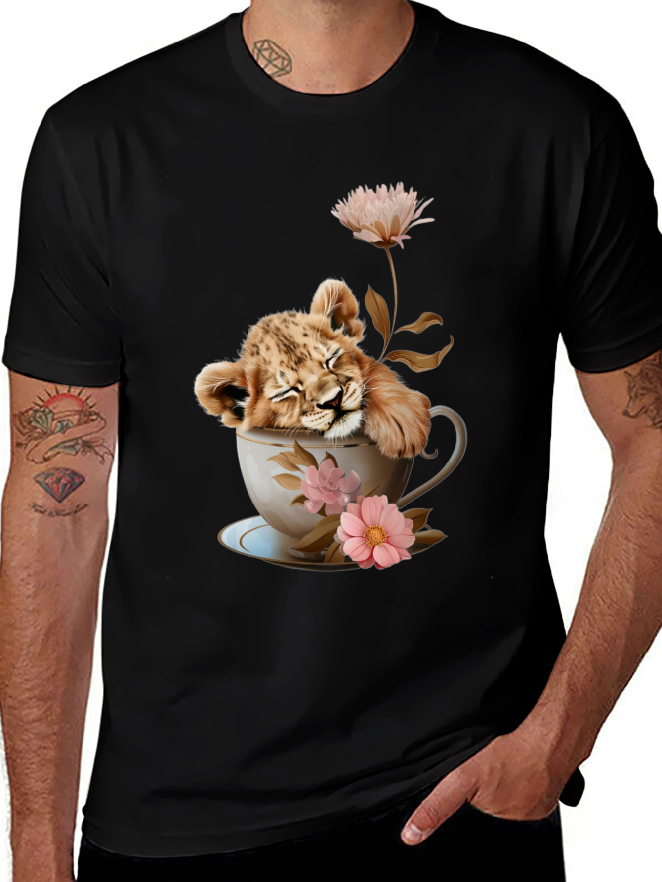 Variant 3 of Lion Cub in Teacup Graphic T-Shirt