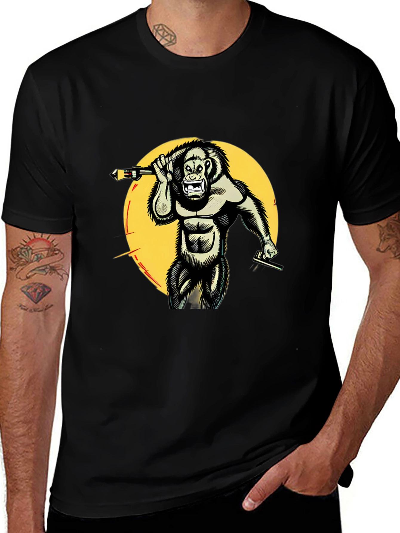 Variant 23 of Primal Rage Graphic Tee - Black Gorilla T-Shirt