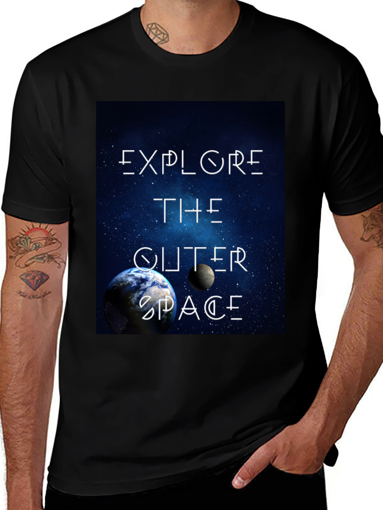 Variant 8 of Explore Outer Space Graphic T-Shirt - Black