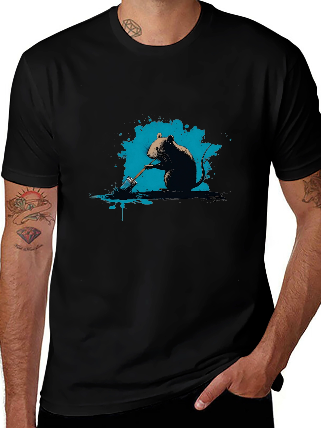 Variant 3 of Mouse Painter Graphic Tee - Artistic T-Shirt