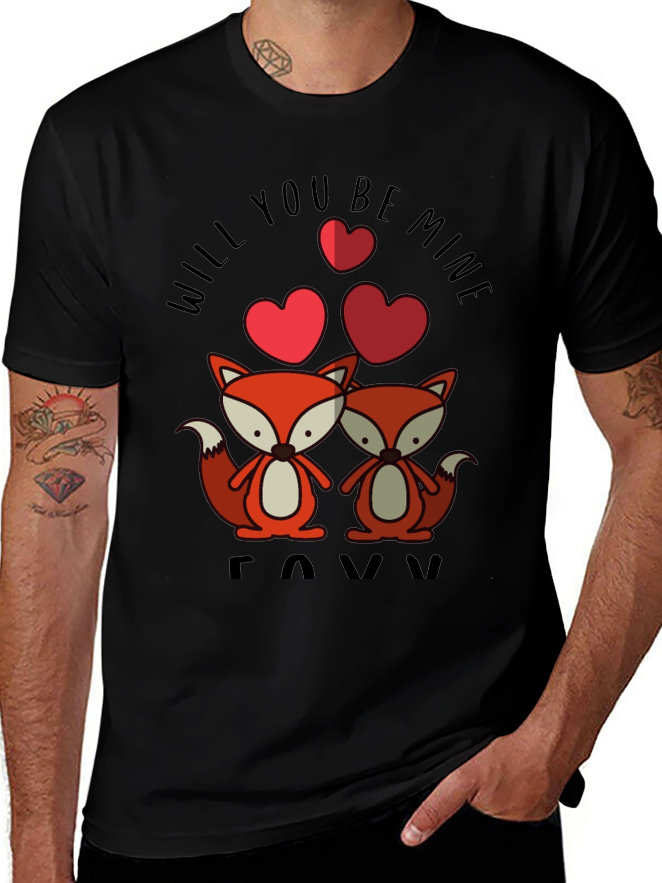 Foxy Valentine's Day Graphic Tee - Will You Be Mine?