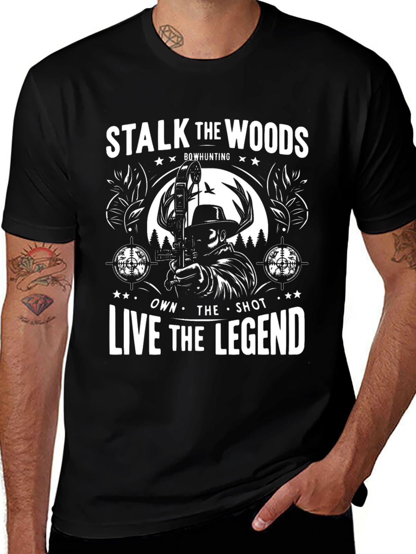 Variant 15 of Stalk The Woods Bowhunting Graphic Tee