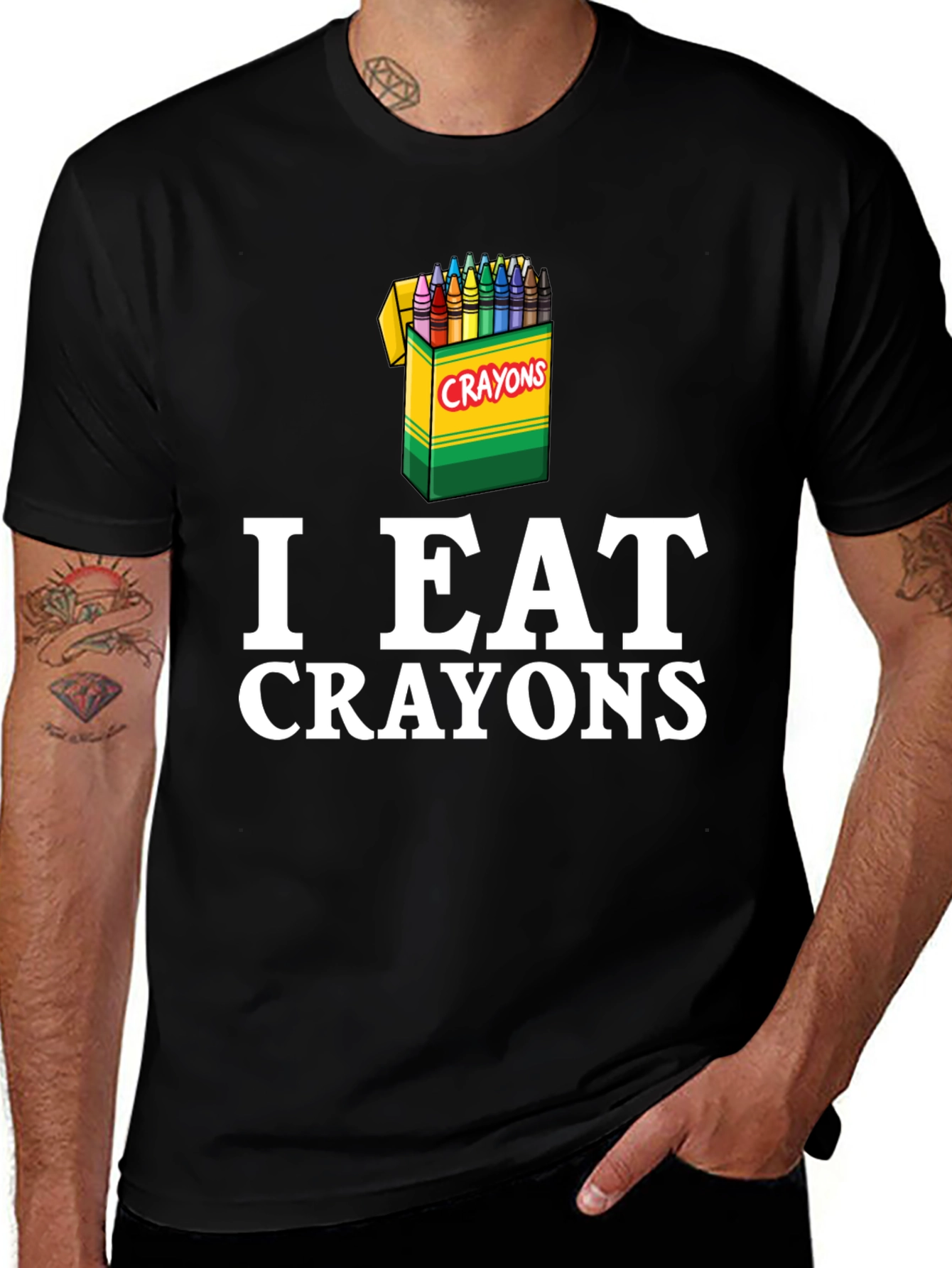 Variant 4 of I Eat Crayons Graphic T-Shirt - Funny Humor Tee