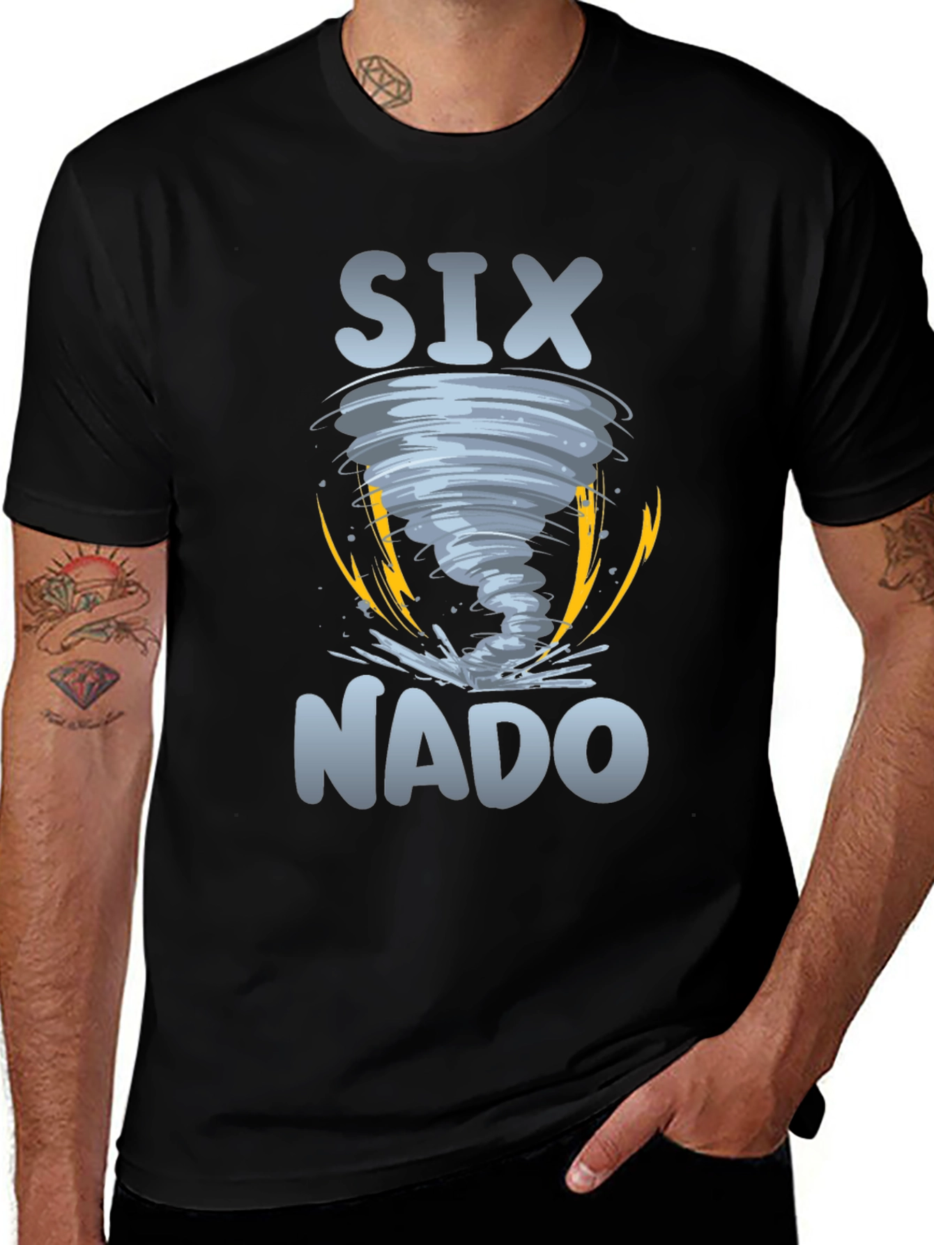 Variant 18 of Six Nado T-Shirt Tornado Design
