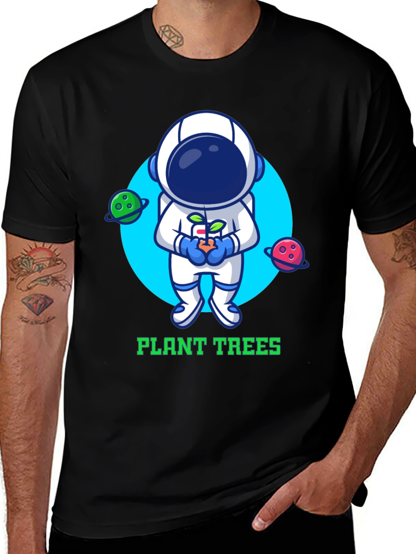 Variant 28 of Plant Trees Astronaut Graphic Tee