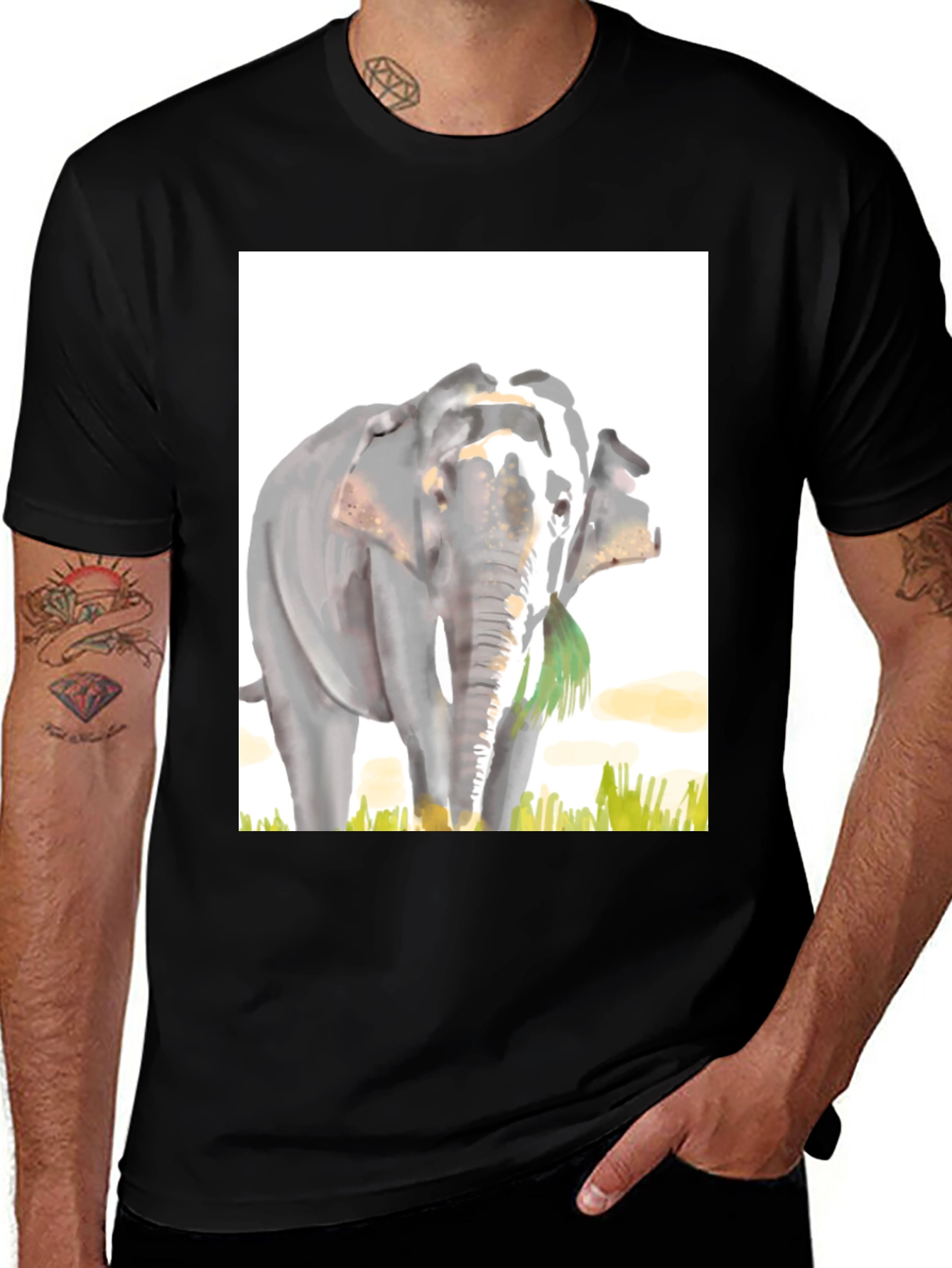 Elephant Graphic Tee - Stylish Animal Print Shirt