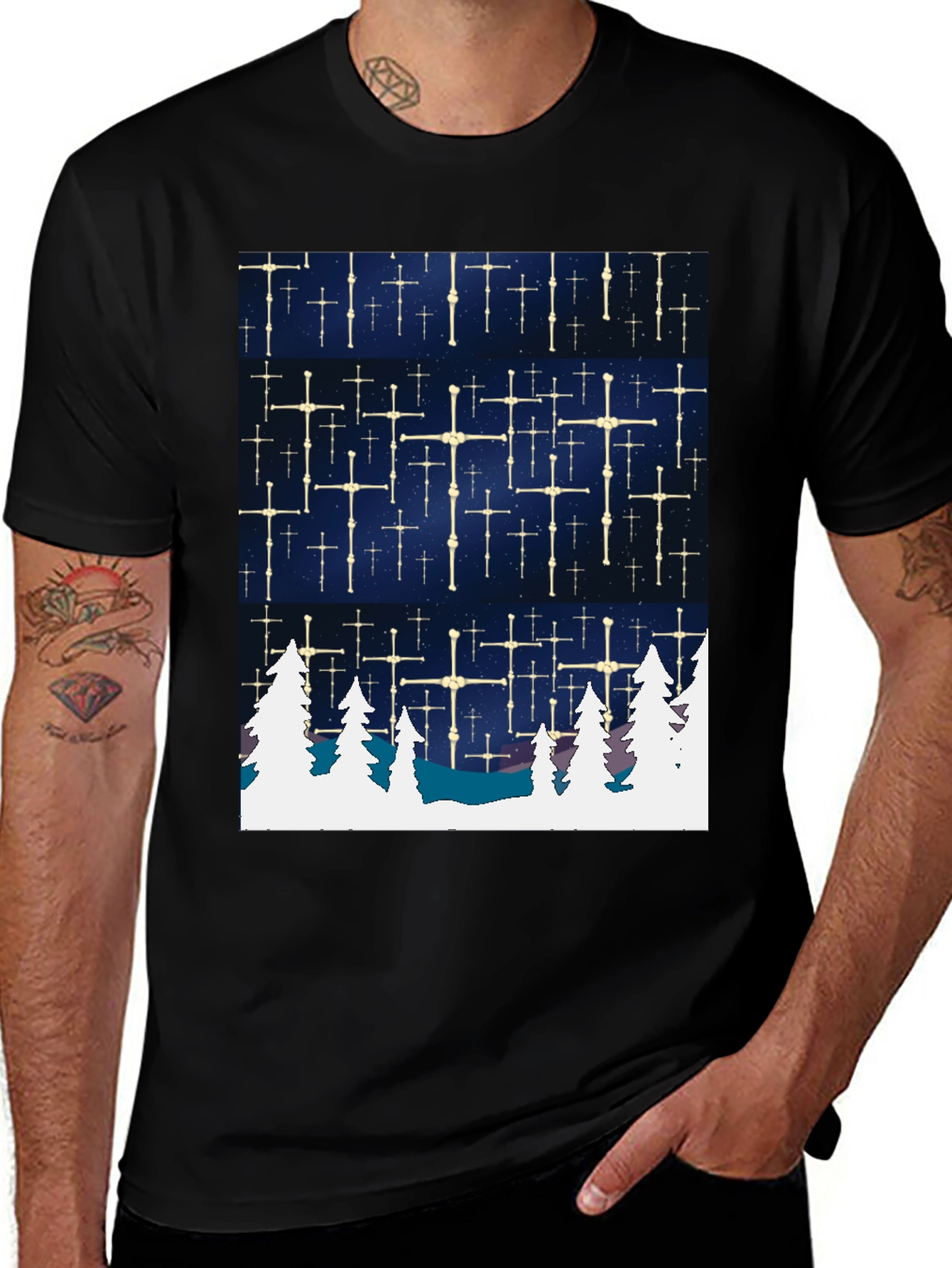 Variant 25 of Winter Stars Tee - Unique Graphic T-Shirt