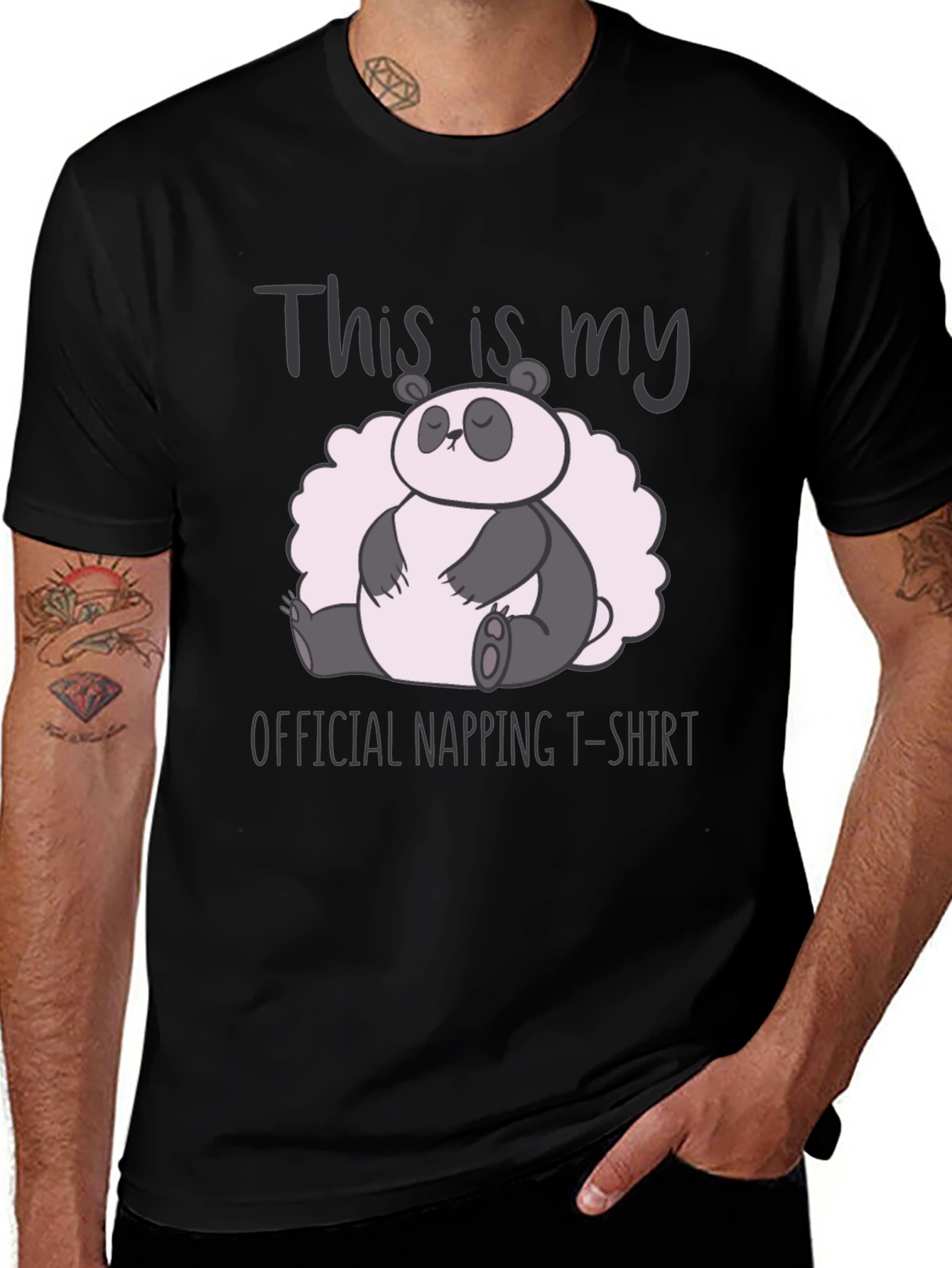 Variant 14 of Panda Napping T-Shirt - Comfy Sleepwear