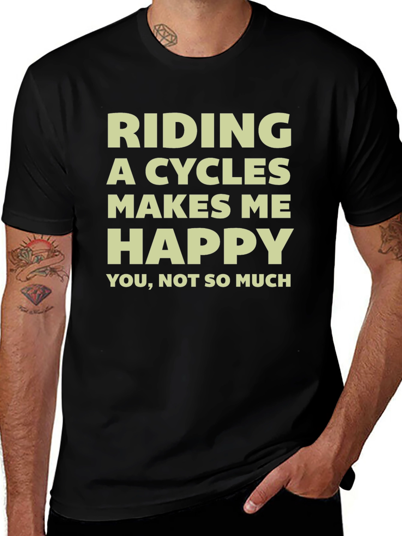 Variant 9 of Funny Cycling T-Shirt: Riding Cycles Makes Me Happy