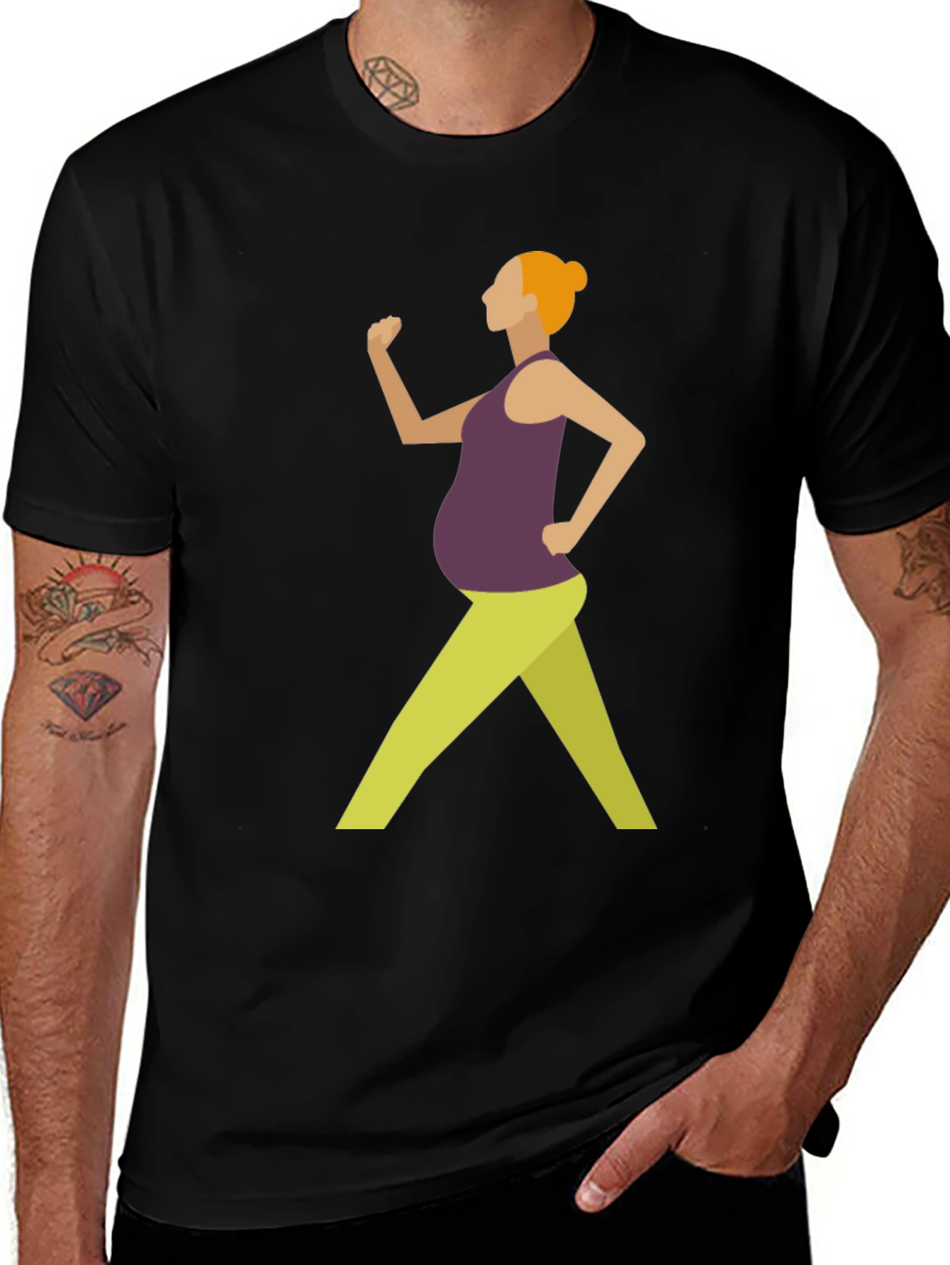 Variant 16 of Pregnant Woman Graphic Tee - Empowering Maternity Shirt