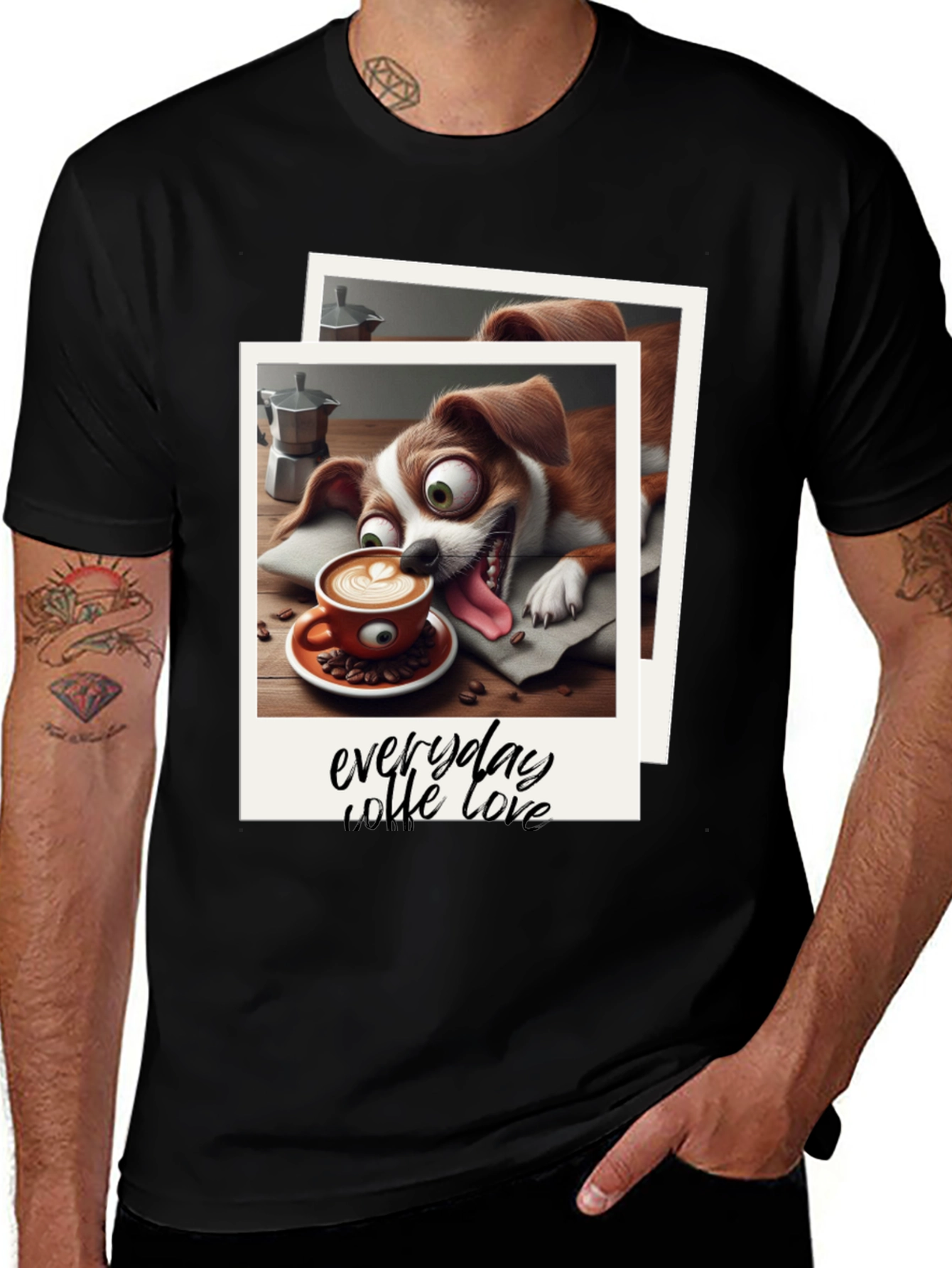 Variant 23 of Everyday Coffee Love T-Shirt - Cute Dog Design