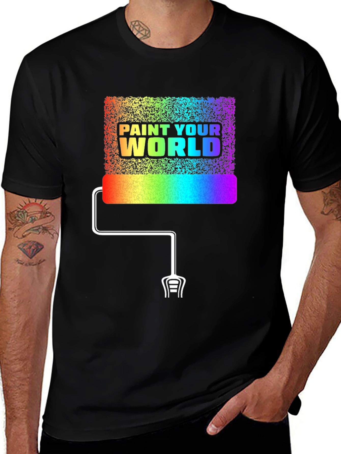 Variant 7 of Paint Your World Rainbow Graphic T-Shirt