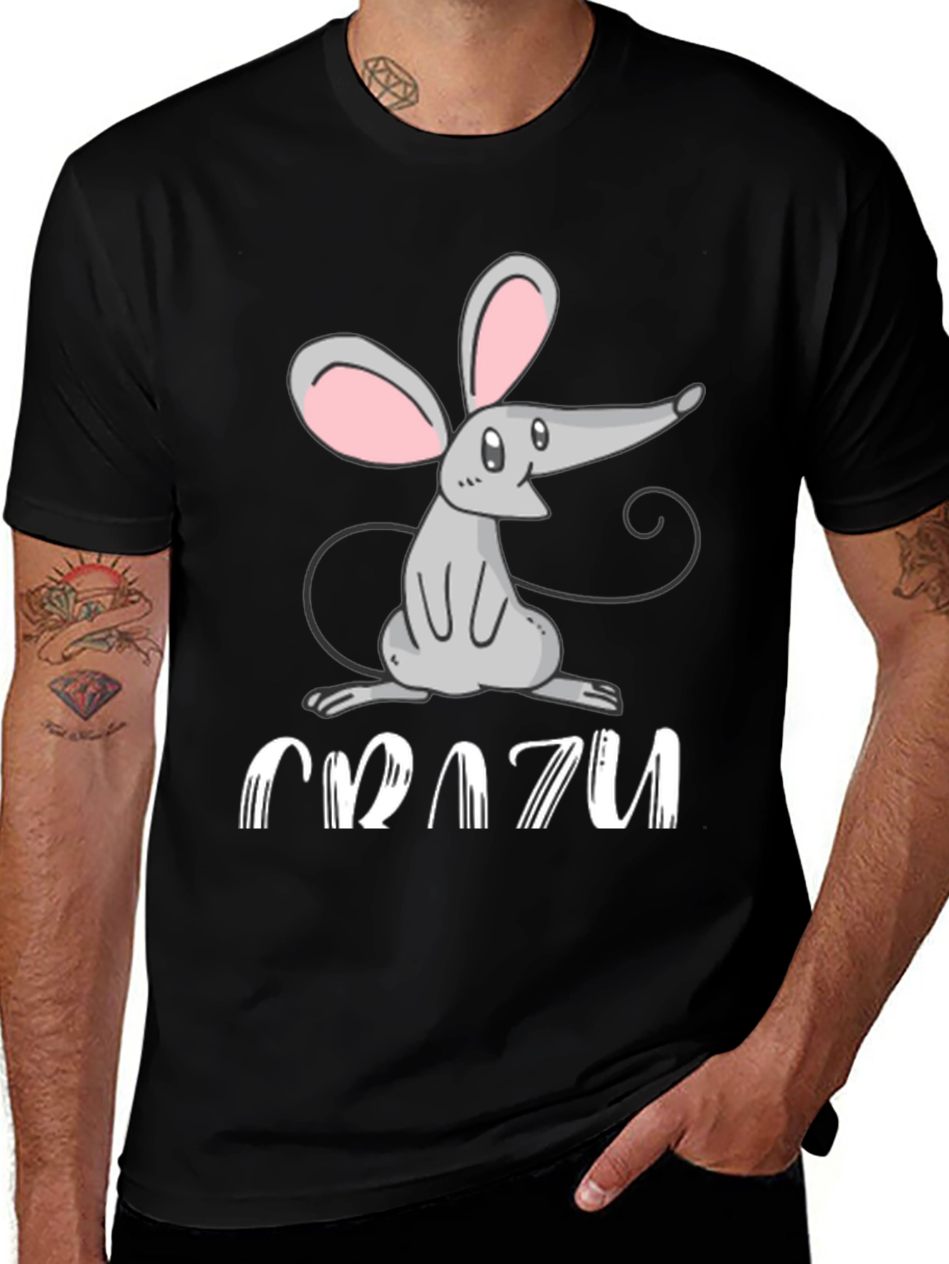 Variant 14 of Crazy Mouse Graphic Tee - Fun Animal T-Shirt